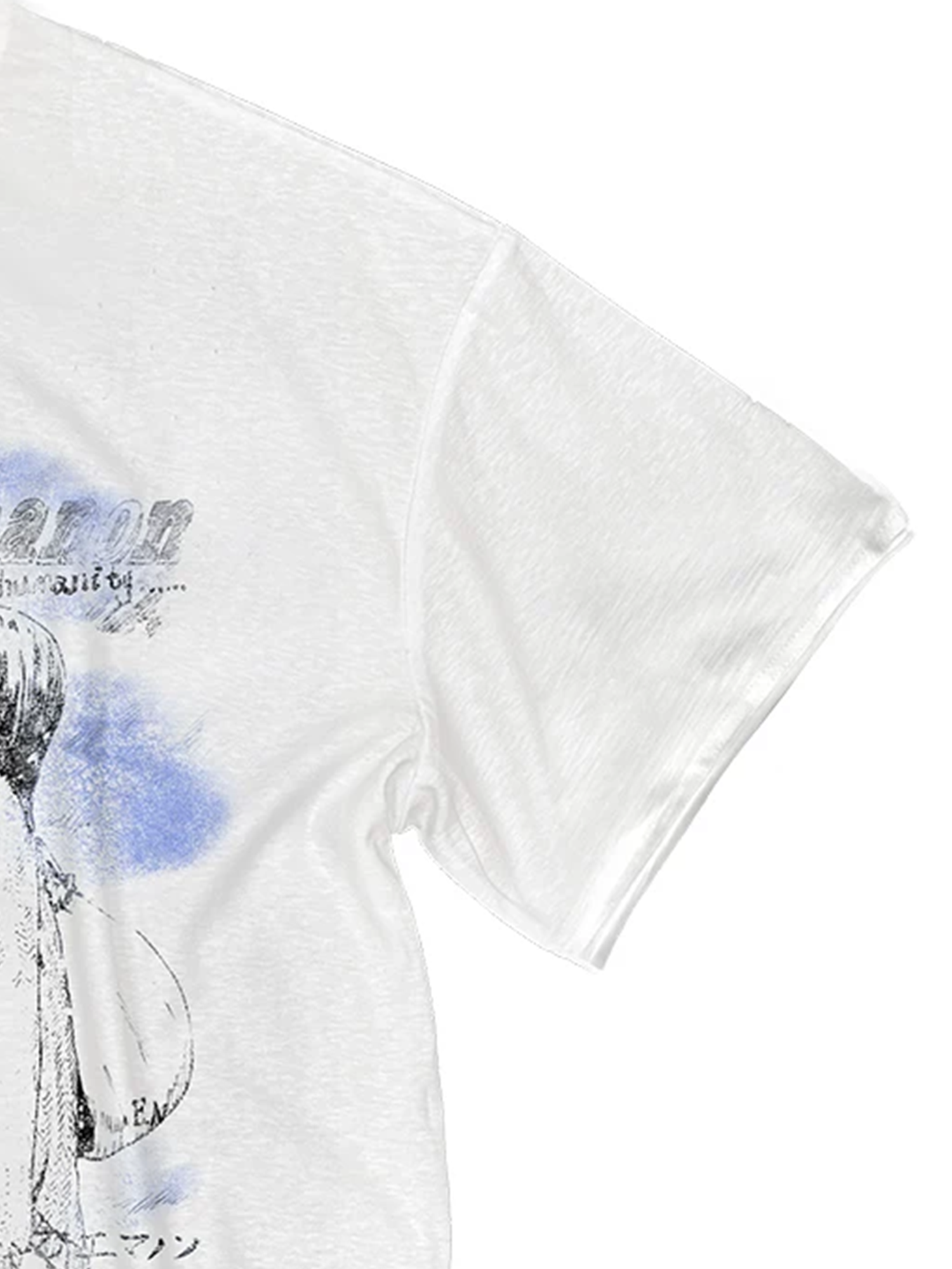WANNA LAB Graphic Rolled-Hem T-Shirt