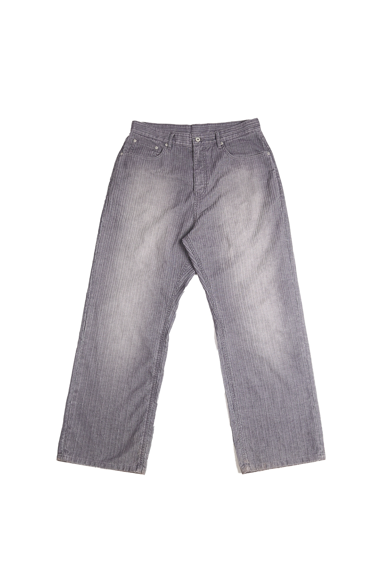 TRECLUB Washed Striped Straight-Leg Jeans