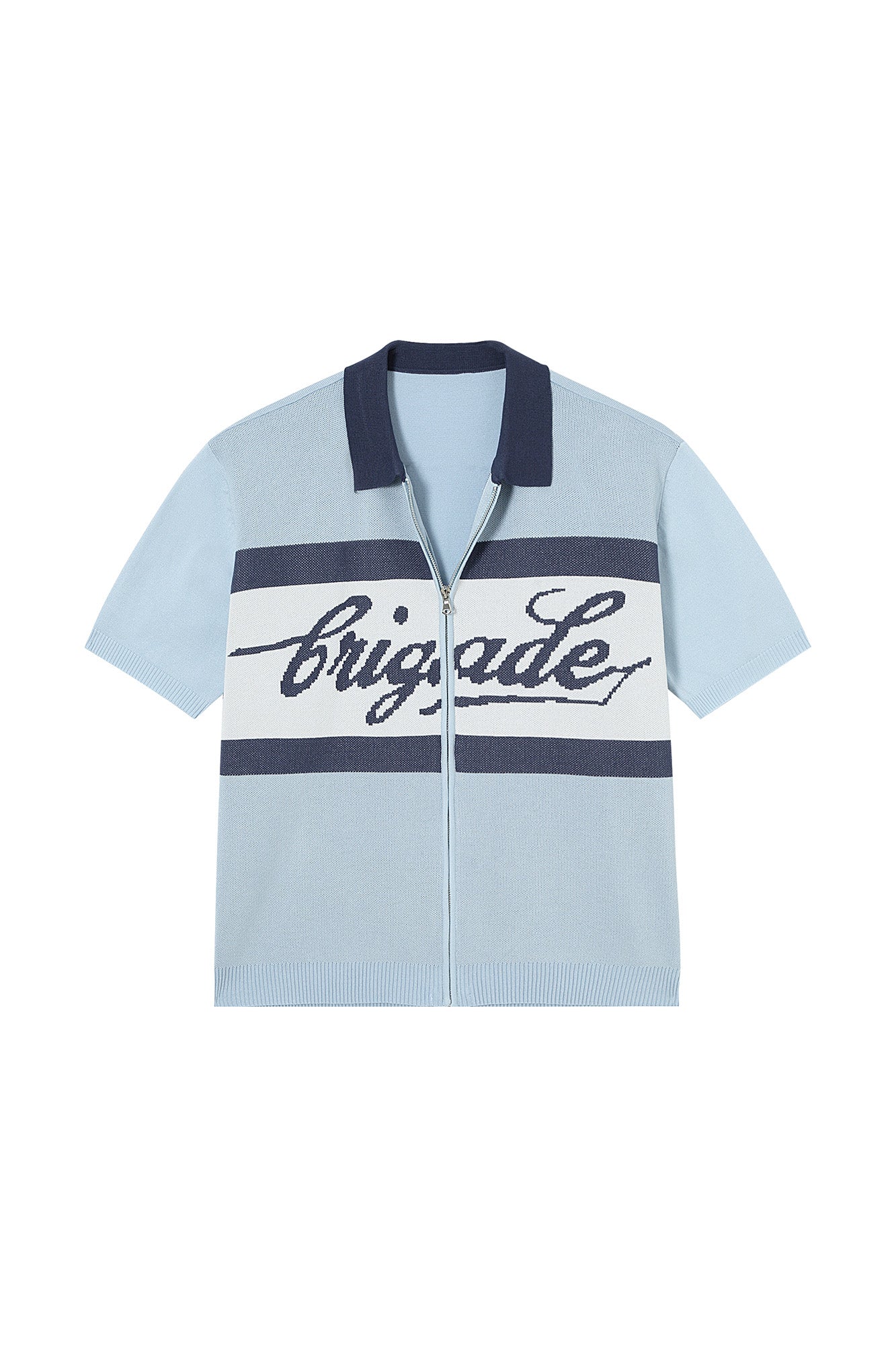 CLP Contrast Collar Zip-Up Knit T Shirt, premium urban and streetwear designers apparel on PROJECTISR.com, CLP