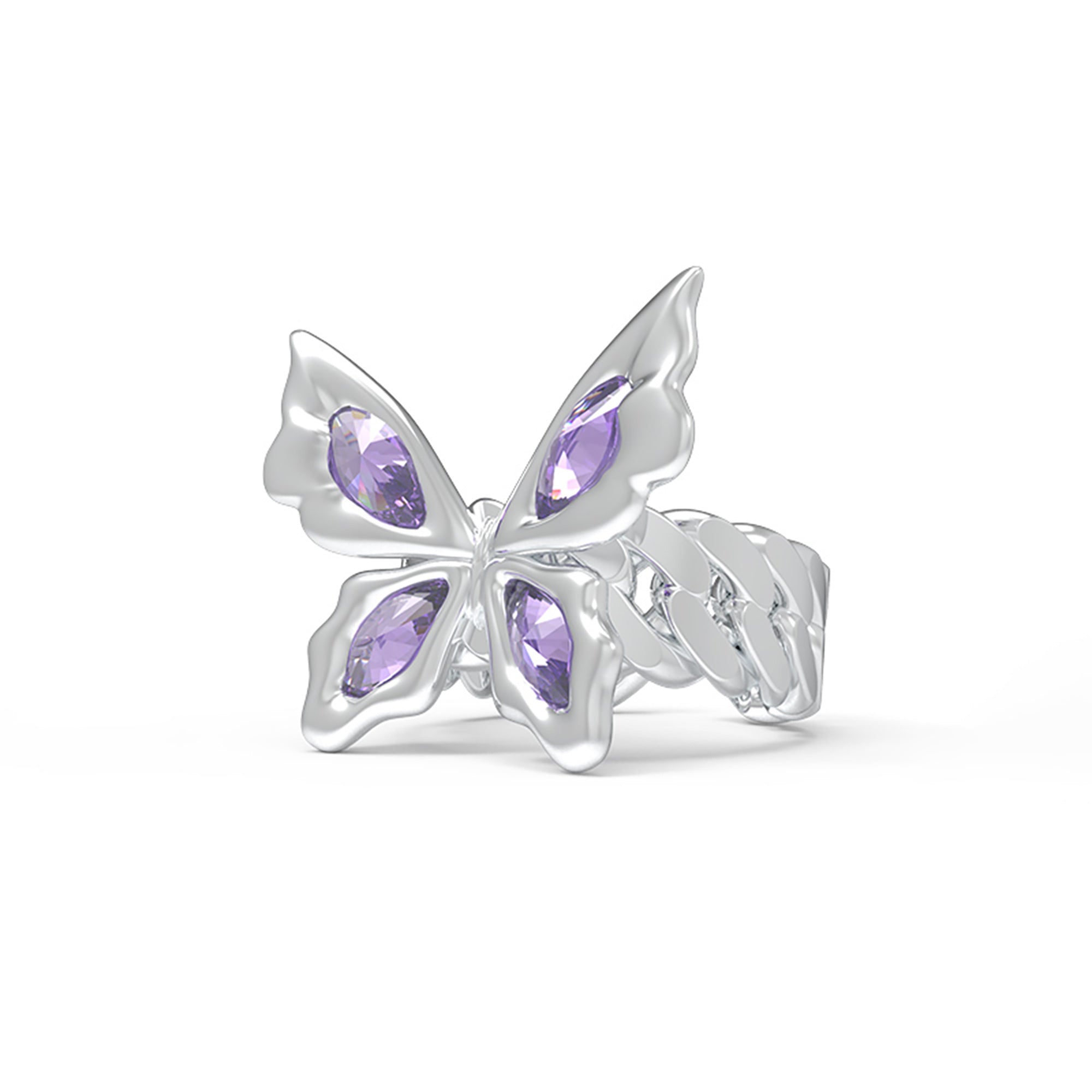 YURITAN Butterfly Cuban Link Ring