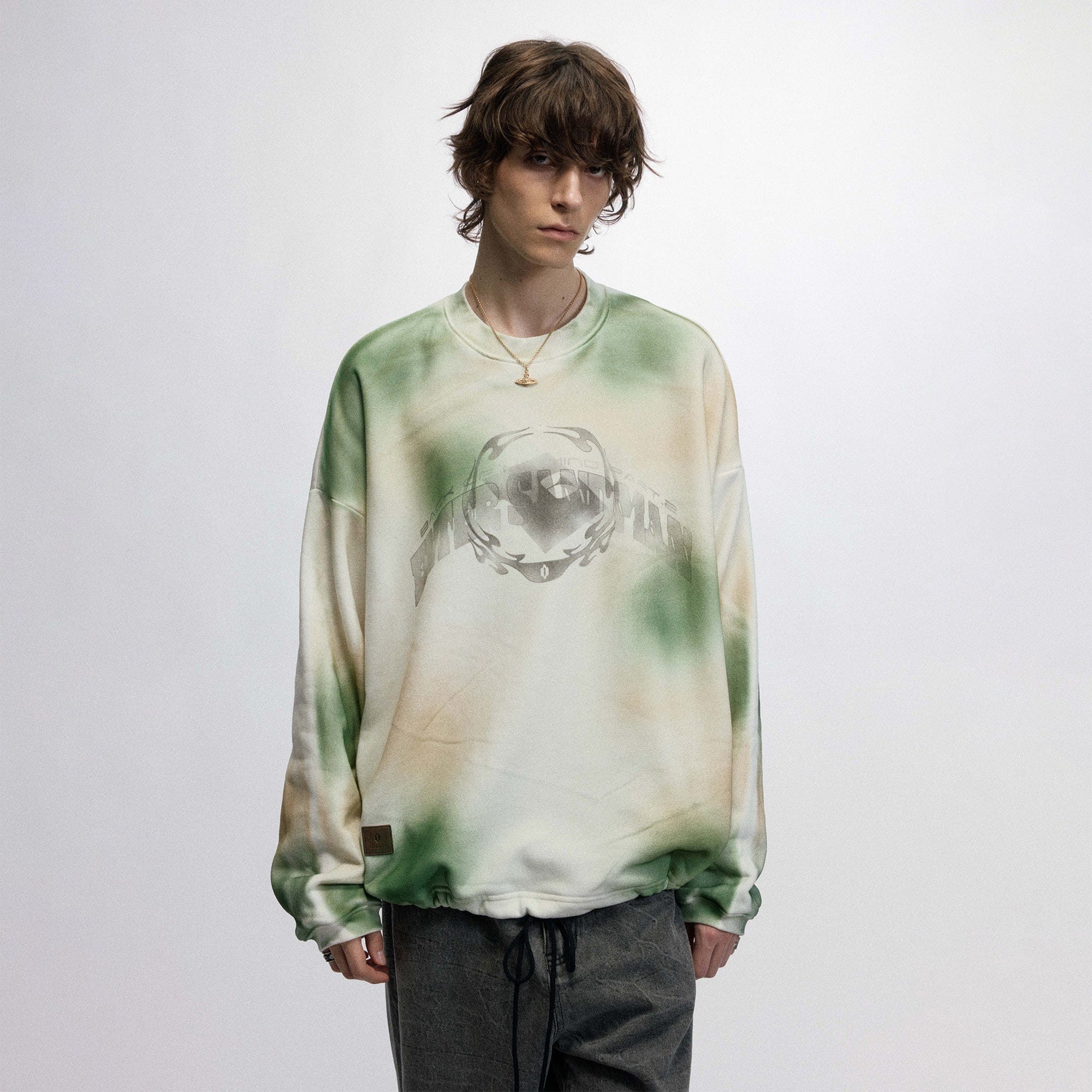 OVDY Faded Graphics Draw-String Long-Sleeve Tee