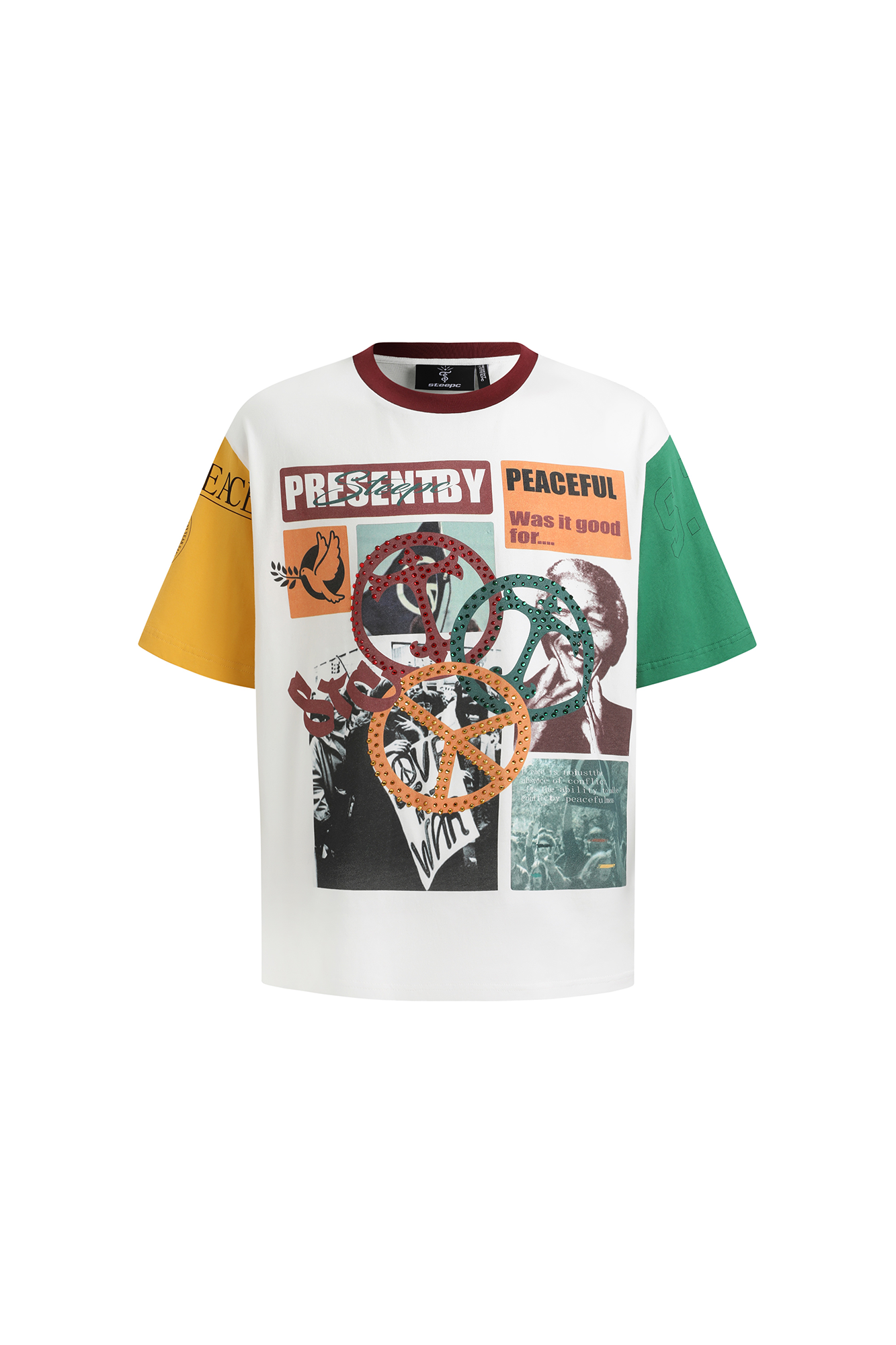 STEEPC Contrast Diamond Graphic T-Shirt, premium urban and streetwear designers apparel on PROJECTISR.com, STEEPC