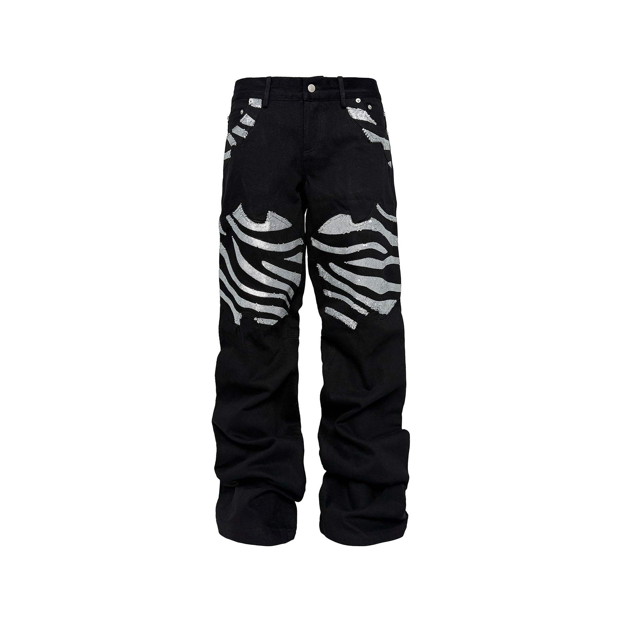 PCCVISION Silver Tiger Sequin Jeans