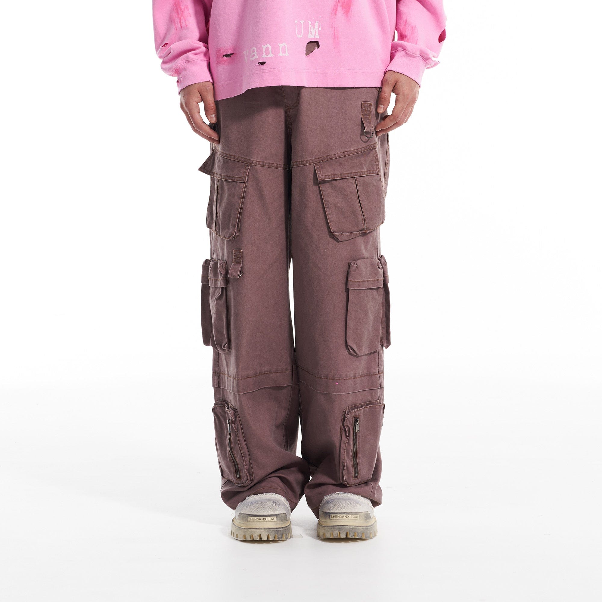 VANN VALRENCE Multi-Pocket Oversized Cotton Cargo Pants, premium urban and streetwear designers apparel on PROJECTISR.com, VANN VALRENCE