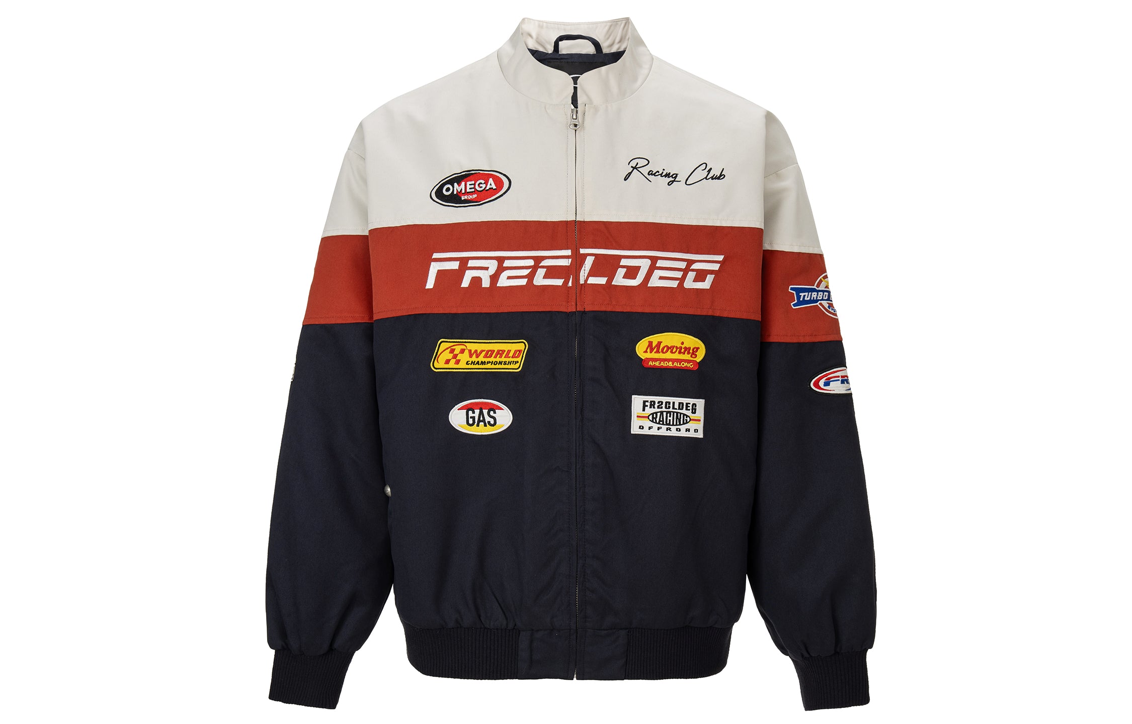 F2CE Retro Contrast Racing Patch Jacket