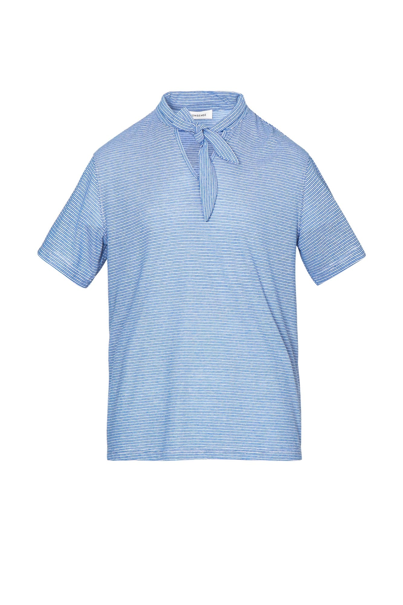 LEONSENSE Classical Striped Tie-Neck T-Shirt, premium urban and streetwear designers apparel on PROJECTISR.com, LEONSENSE