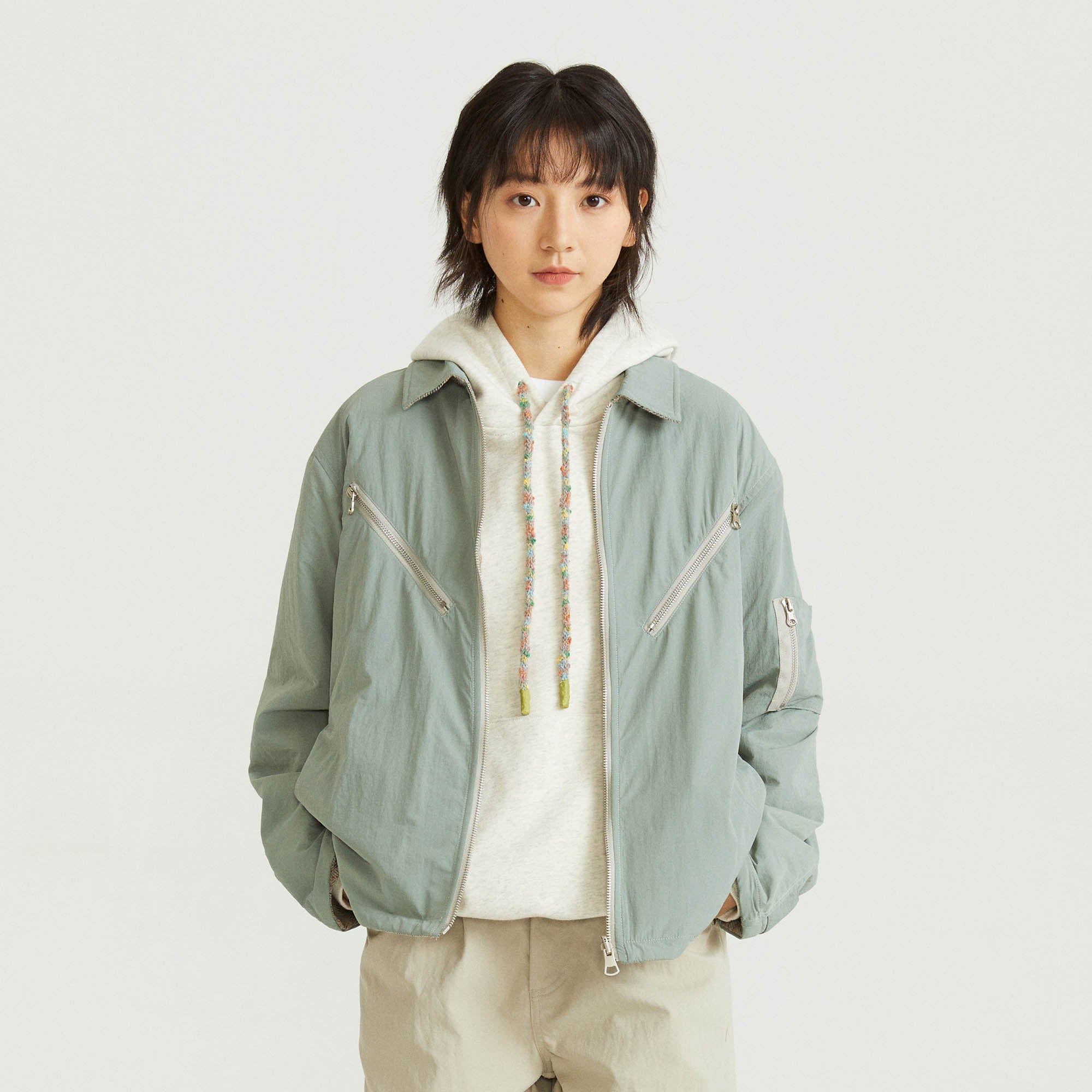 ONADAILYBASIS Reversible Utility & Herringbone Wool-Blend Jacket