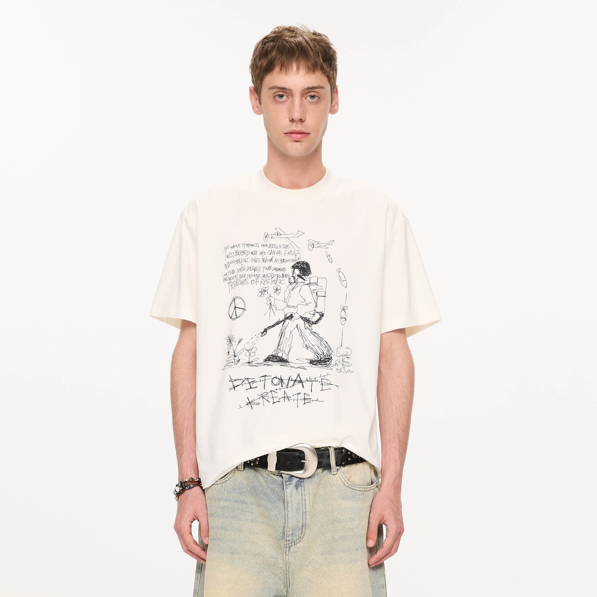 KREATE Anti-War Graphic Sorona T-Shirt