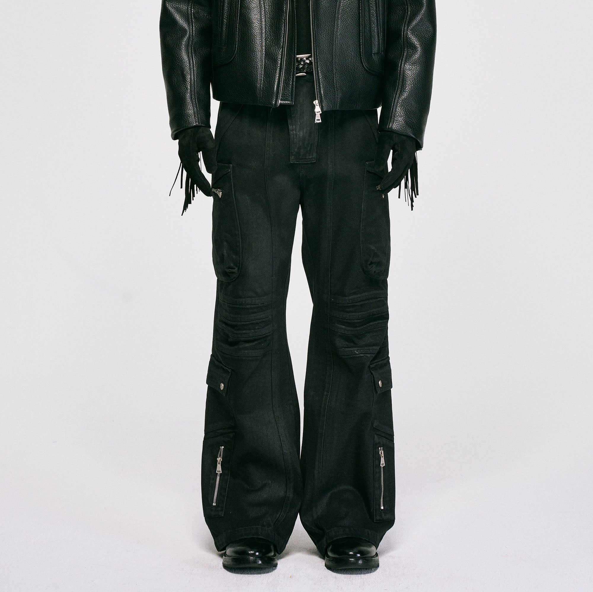 CATSSTAC Waxed Multi-Pockets Utility Cargo Pants