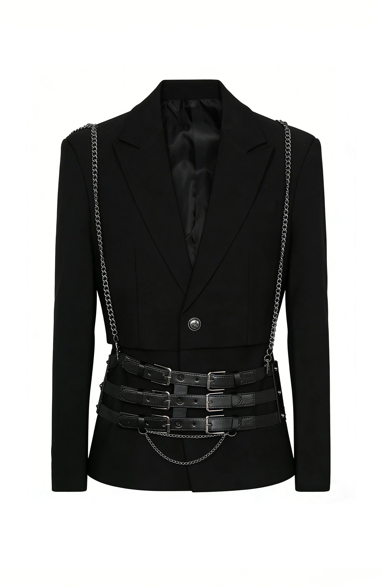 SHANG JIE Chain Suspender Multi-Belt Blazer, premium urban and streetwear designers apparel on PROJECTISR.com, SHANG JIE