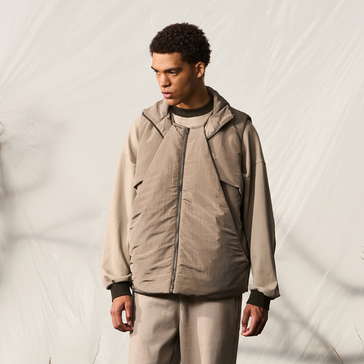 HALCYON Utility Stand-Collar Cotton-Padded Vest, premium urban and streetwear designers apparel on PROJECTISR.com, HALCYON