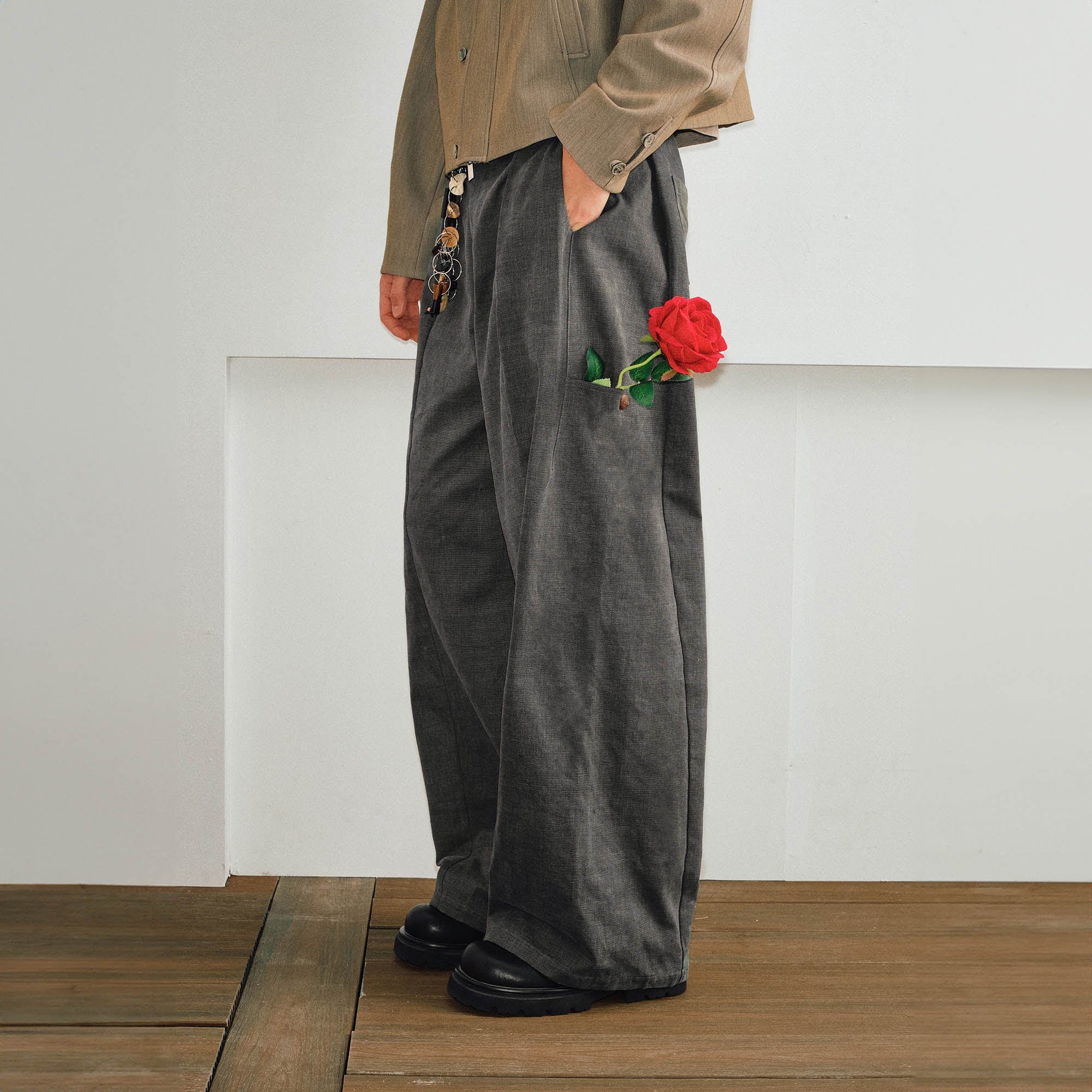 KREATE Pleated Multi-Pocket Baggy Pants