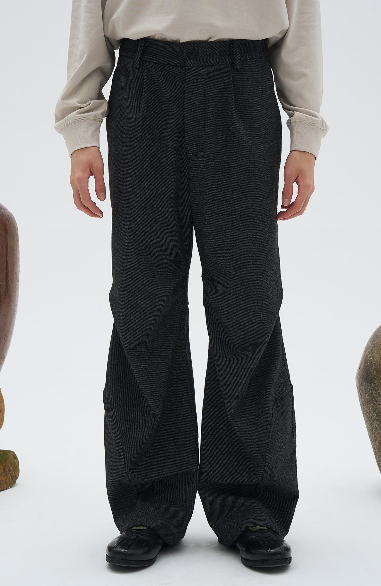 7440 37 1 Wool-Blend Straight-Leg Trousers