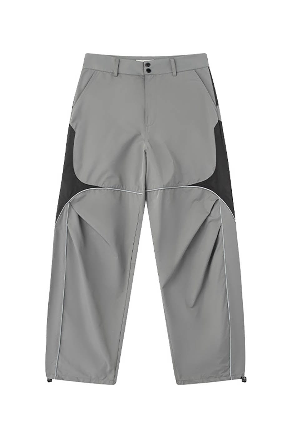 ENSHADOWER Diamond-Spliced Reflective Crinkled Parachute Pants, premium urban and streetwear designers apparel on PROJECTISR.com, ENSHADOWER