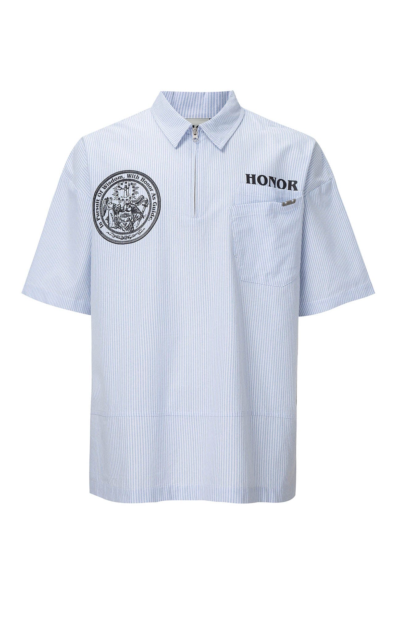 F2CE Pinstriped Half-Zip Polo Pocket T-Shirt