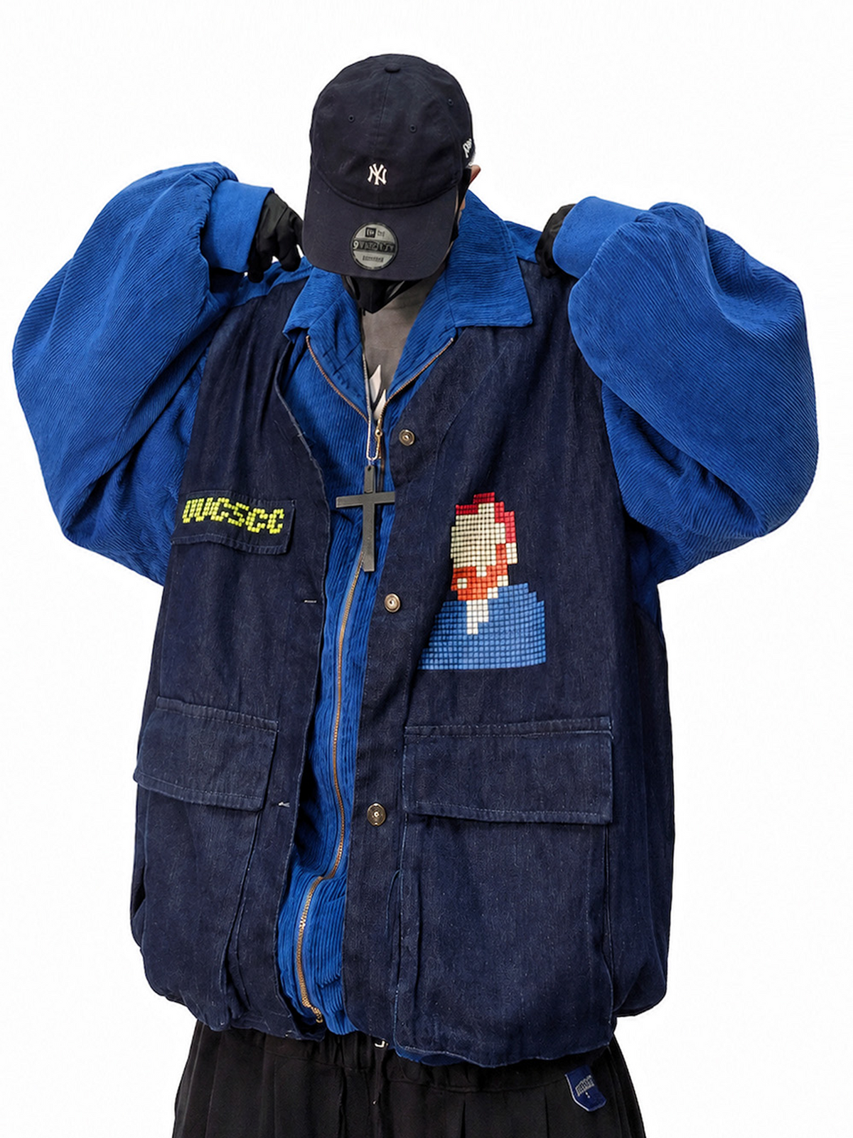 UUCSCC Retro Corduroy Faux Two-Piece Multi-Pocket Jacket, premium urban and streetwear designers apparel on PROJECTISR.com, UUCSCC