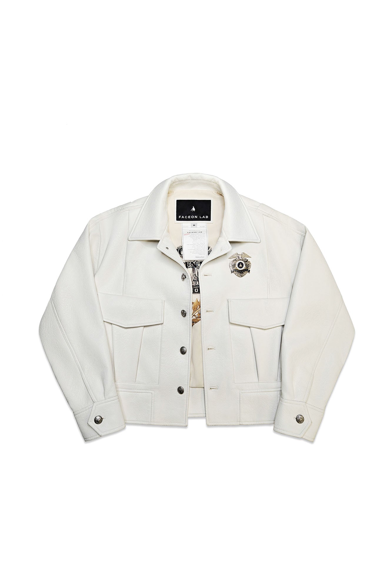 FACEONLAB Badge PU Utility Jacket