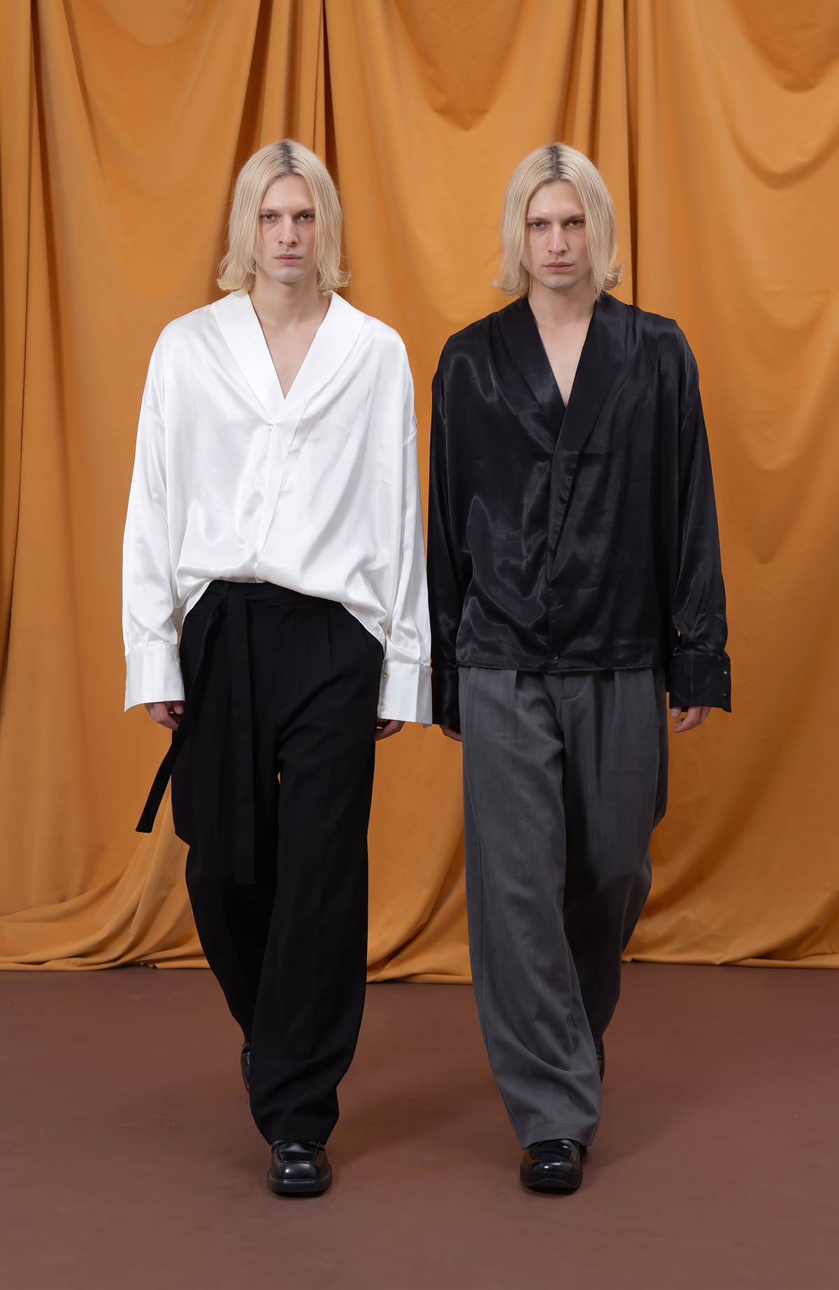 CLP Retro Satin Lapel Oversized Shirt