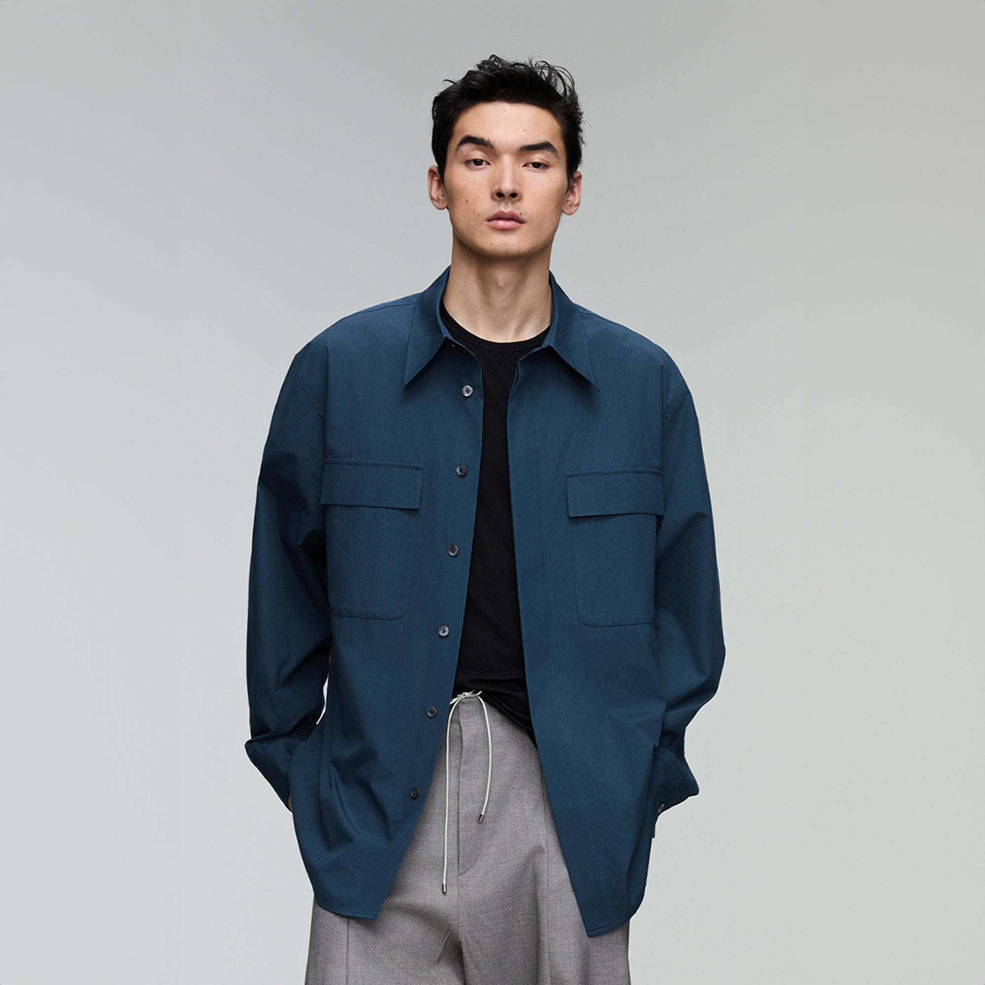 OPICLOTH Utility Pocket Oversized Shirt