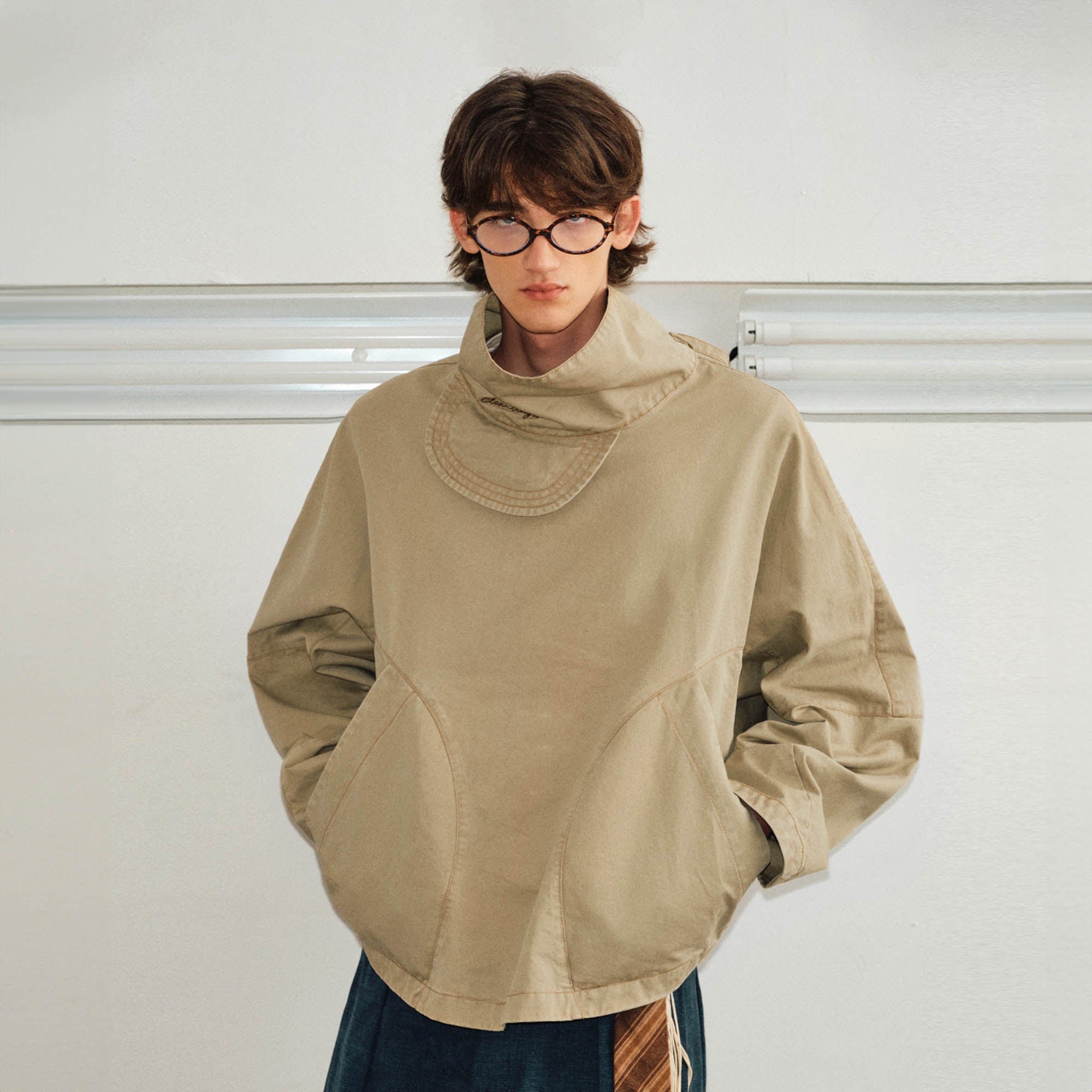 KREATE Cap-Collar Pullover Jacket