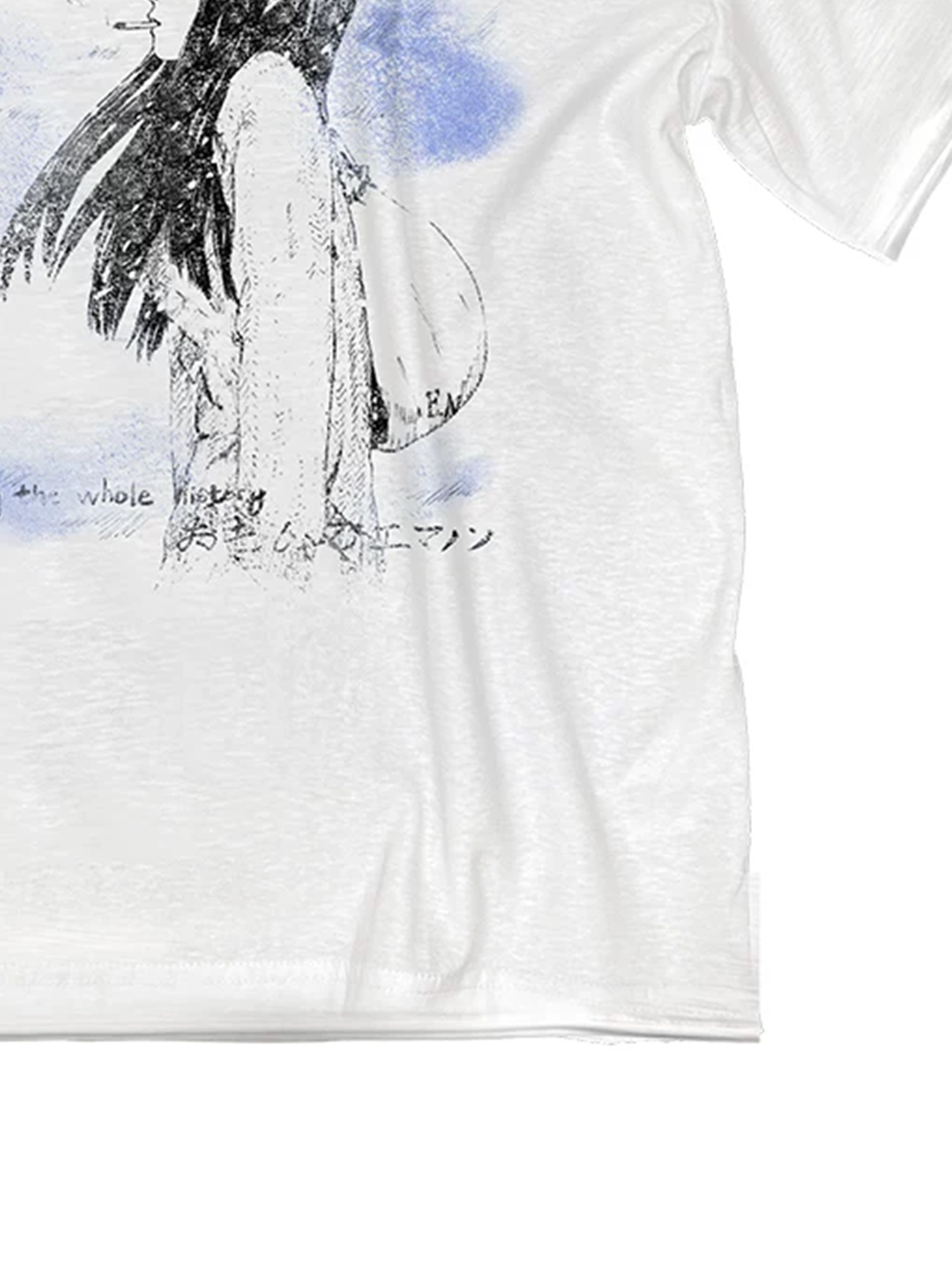 WANNA LAB Graphic Rolled-Hem T-Shirt