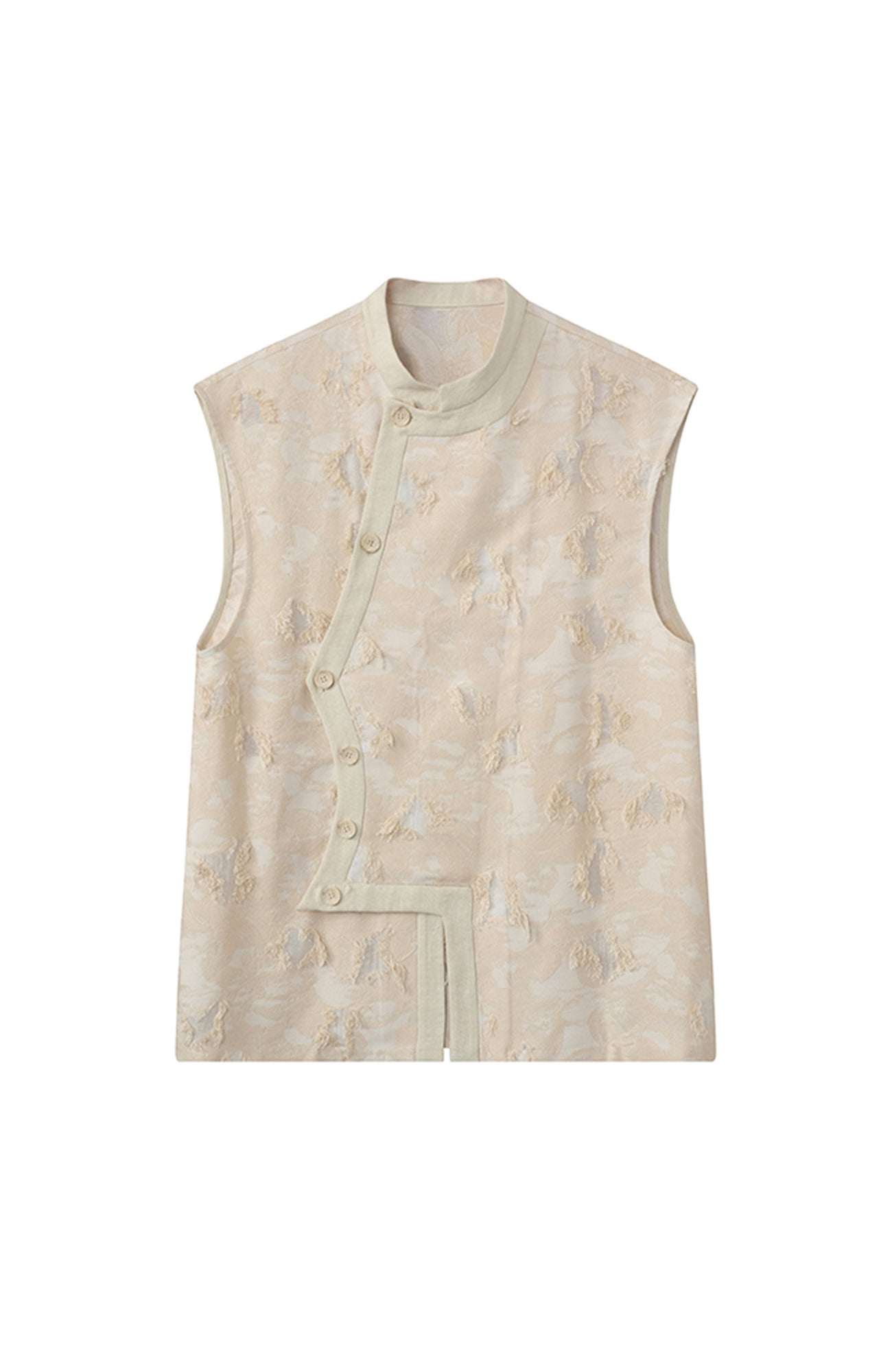 JIECHI Mandarin Collar Floral Buttoned Vest, premium urban and streetwear designers apparel on PROJECTISR.com, JIECHI