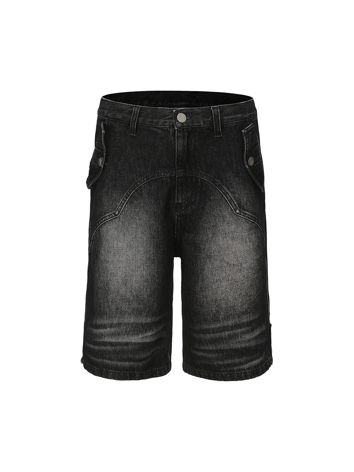 CYCYCY Retro Washed Paneled Denim Shorts