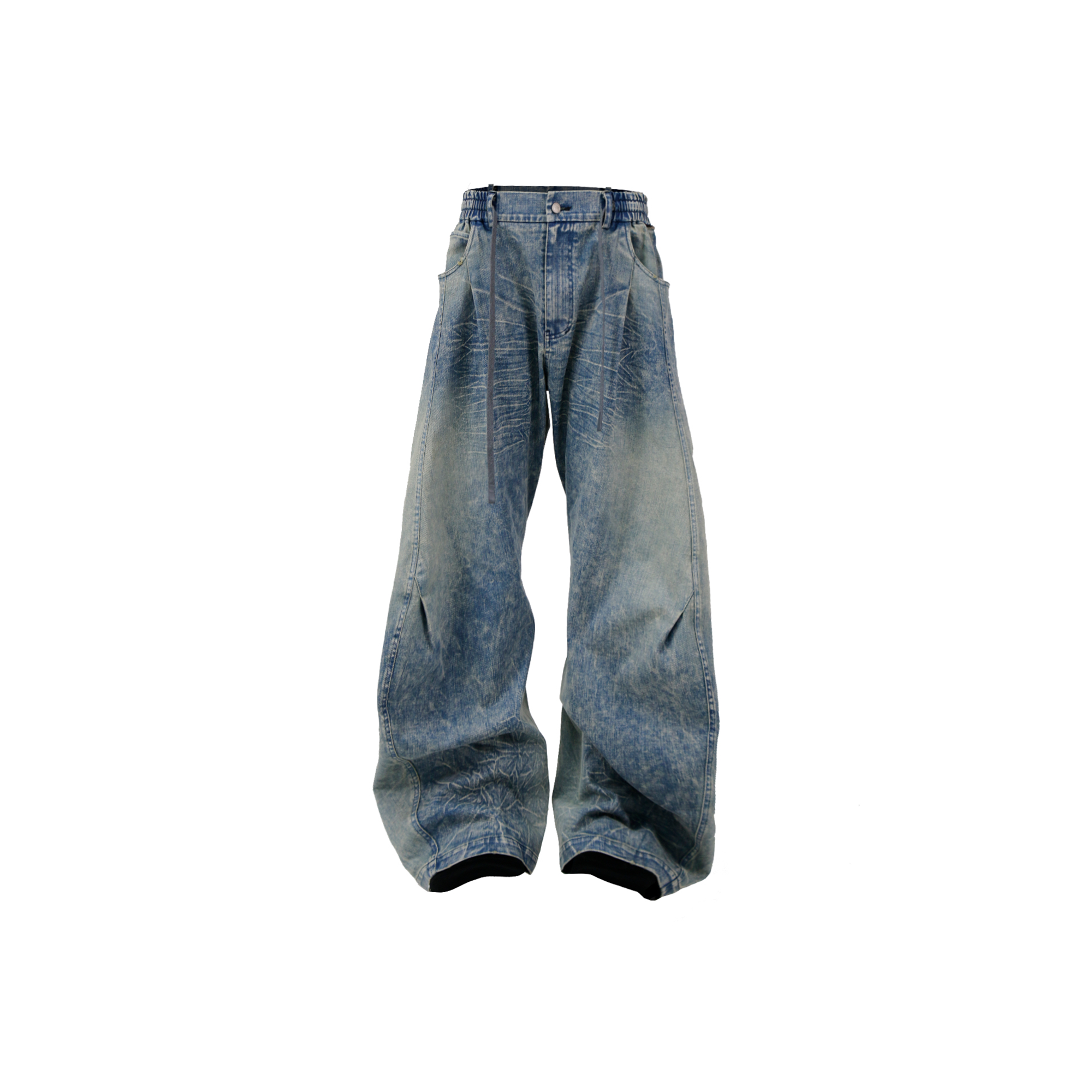 RELABEL Washed Curved-Blade Jeans