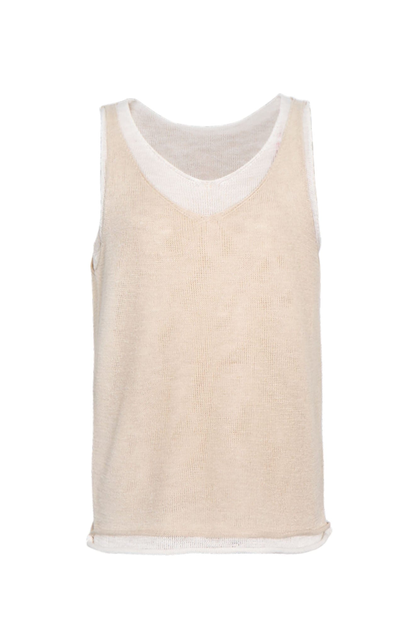 LEONSENSE Contrast Layered V-Neck Knit Tank Top, premium urban and streetwear designers apparel on PROJECTISR.com, LEONSENSE