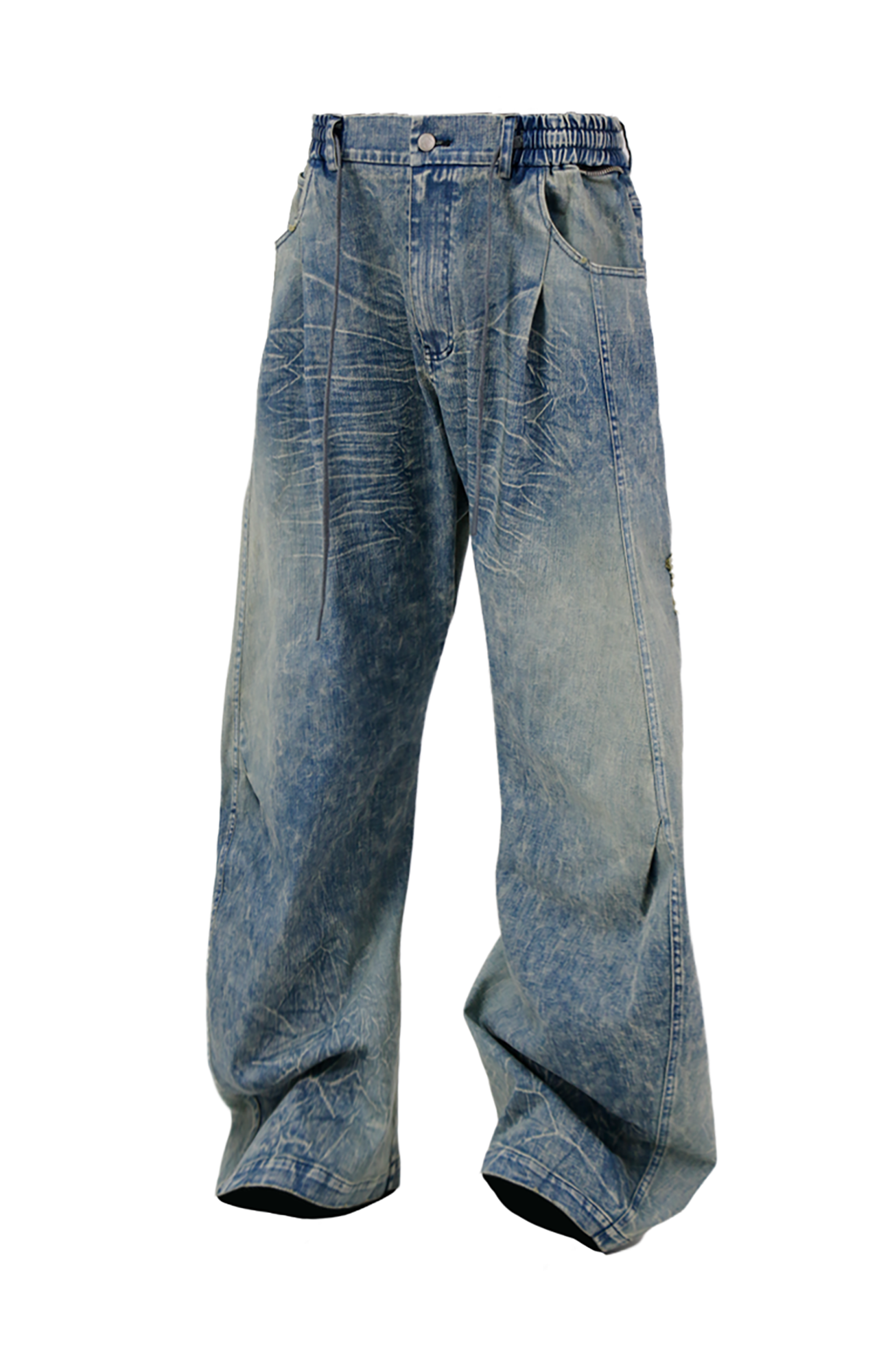 RELABEL Washed Curved-Blade Jeans