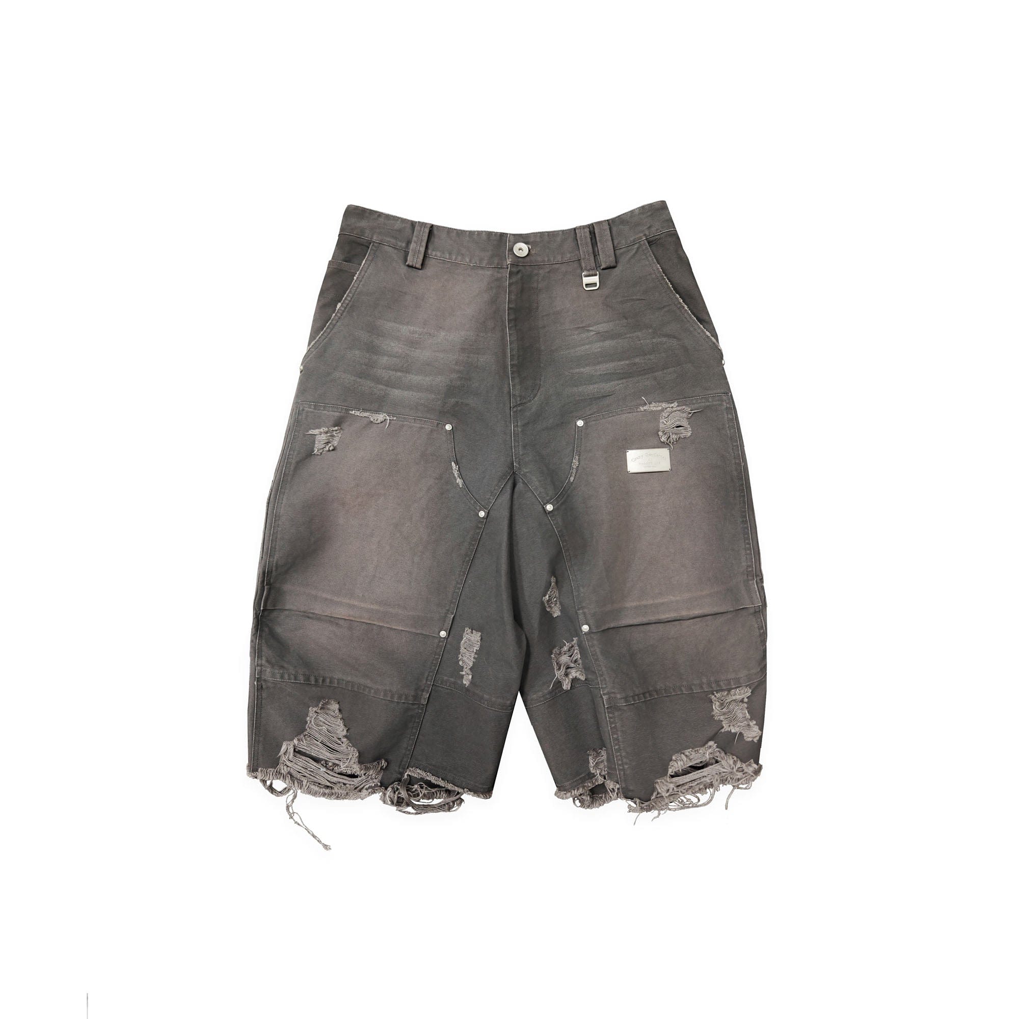 FACEONLAB Distressed Deconstructed Ripped Cargo Shorts, premium urban and streetwear designers apparel on PROJECTISR.com, FACEONLAB
