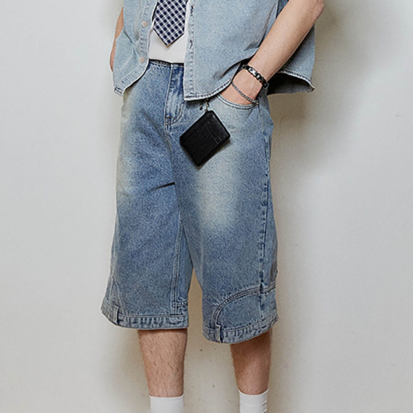 KREATE Inverted Denim Shorts