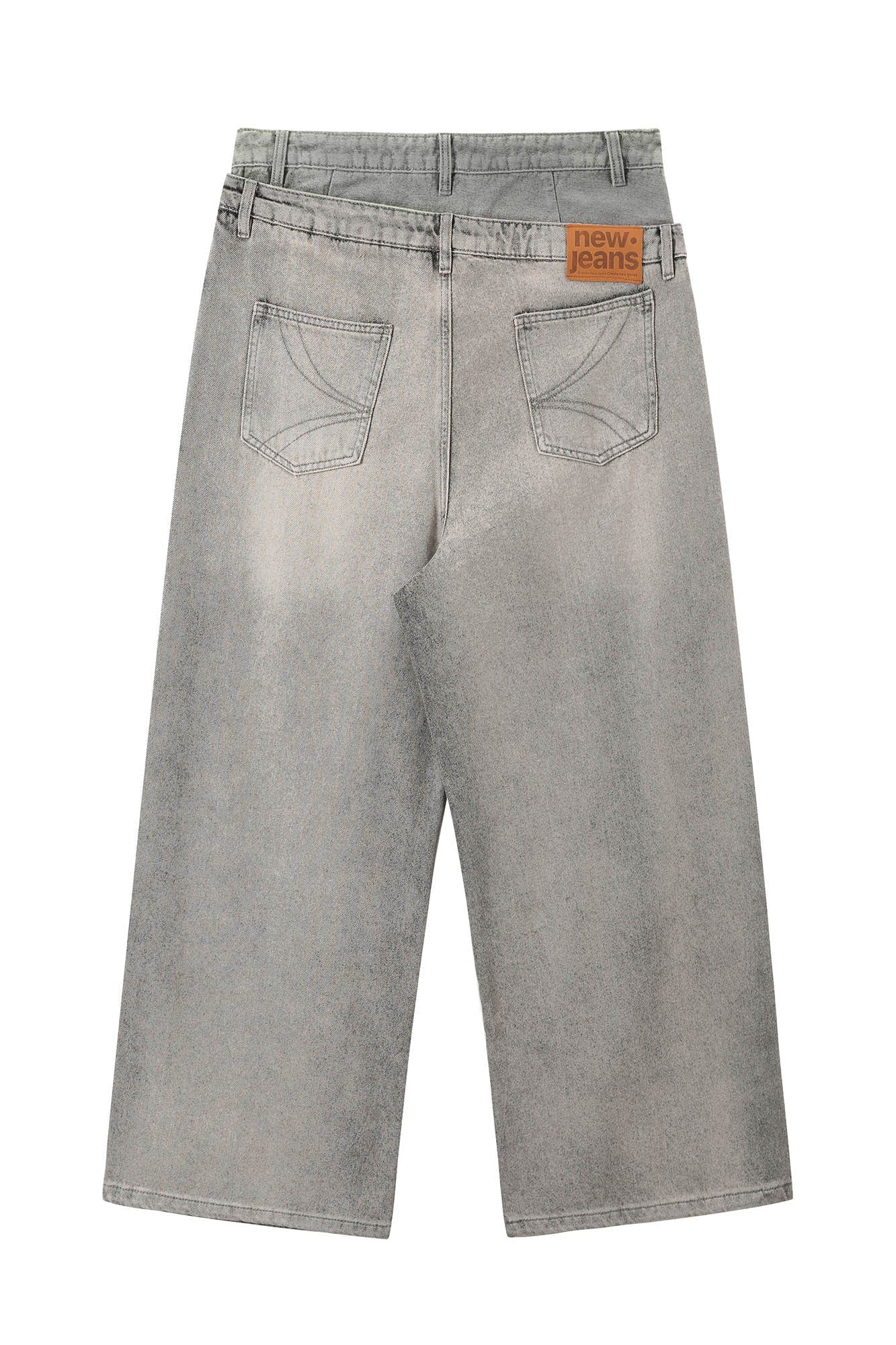 KREATE Washed Double-Waist Jeans