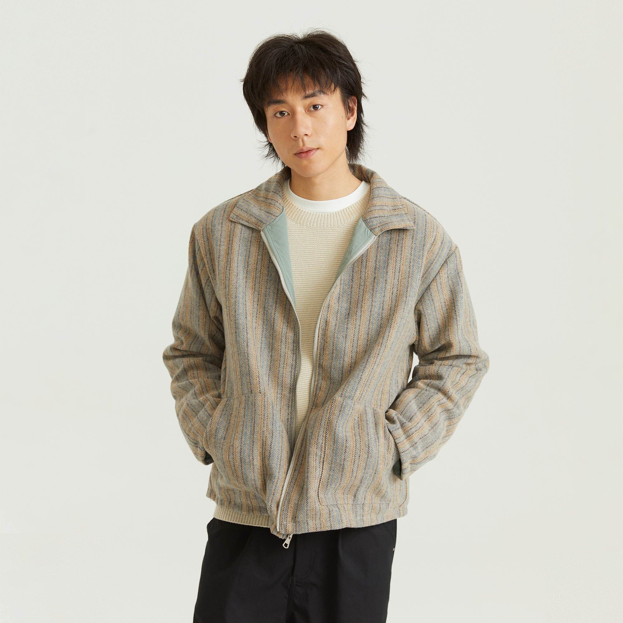 ONADAILYBASIS Reversible Utility & Herringbone Wool-Blend Jacket