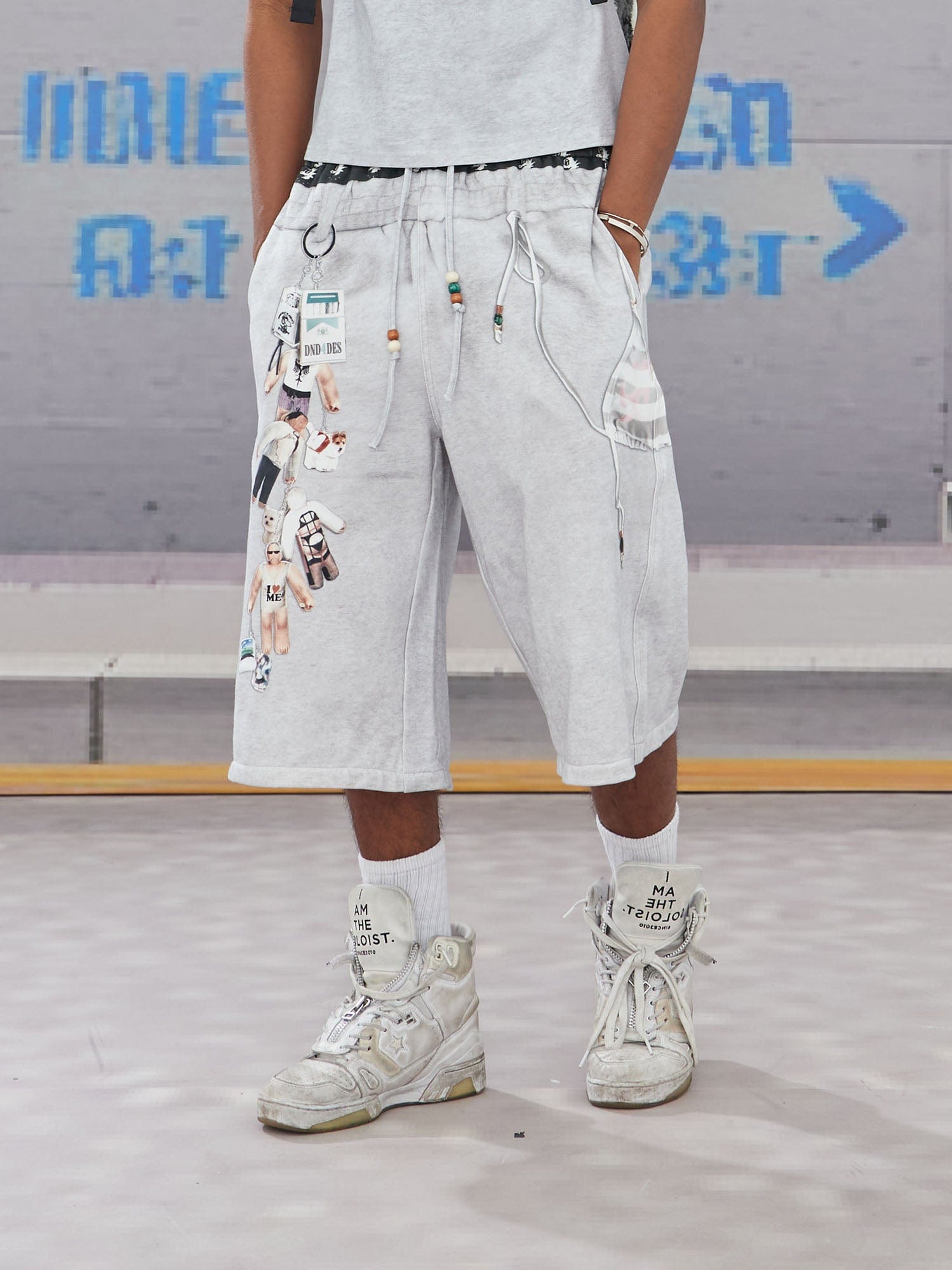 DND4DES Keychain Double-Waist Graphics Shorts, premium urban and streetwear designers apparel on PROJECTISR.com, DND4DES