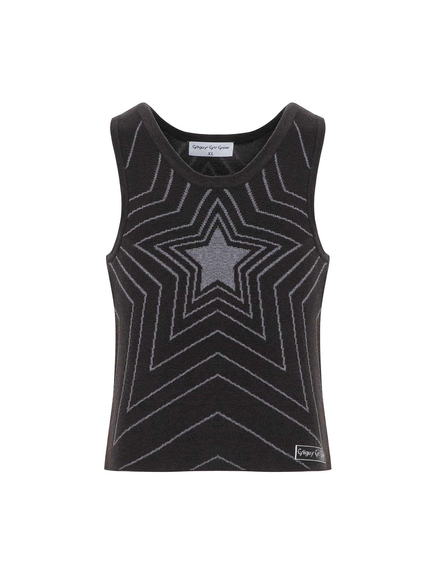 CYCYCY Retro Star Intarsia Knit Vest