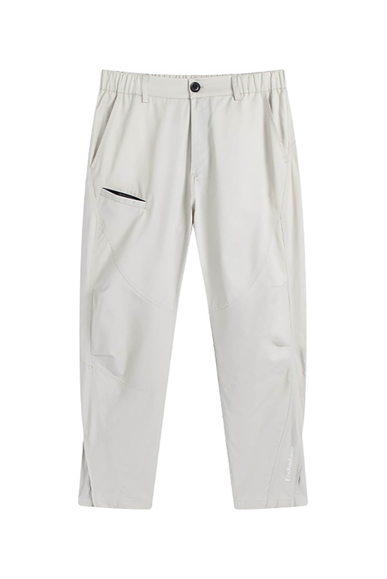 ENSHADOWER Spliced Crinkled Zippered Jogger Pants White