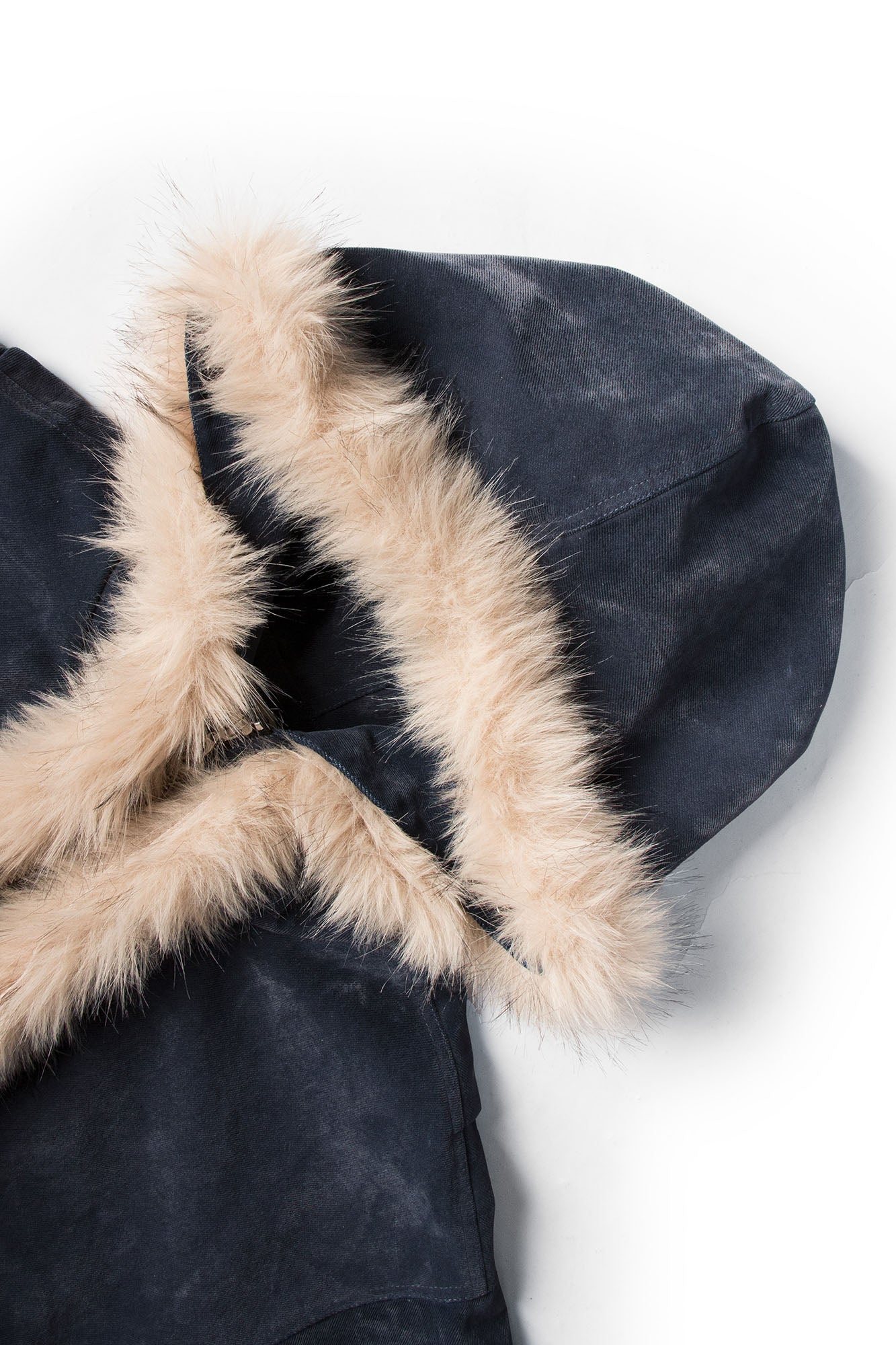 RELABEL Detachable Faux Fur Trim Hooded Jacket