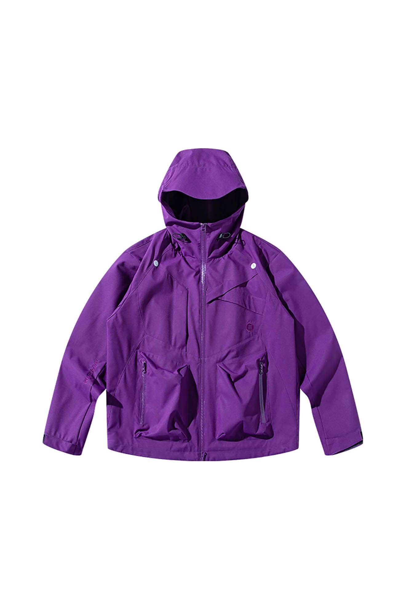 ENSHADOWER Asymmetrical Spliced Drawstring Splash-Proof Windbreaker