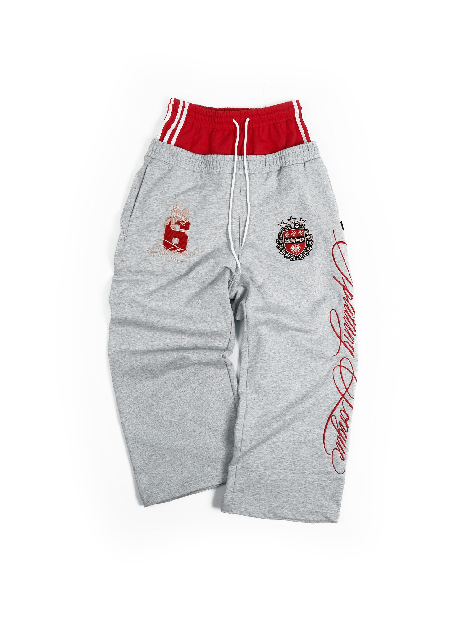 THEWET Double-Waist Crest Baggy Sweatpants