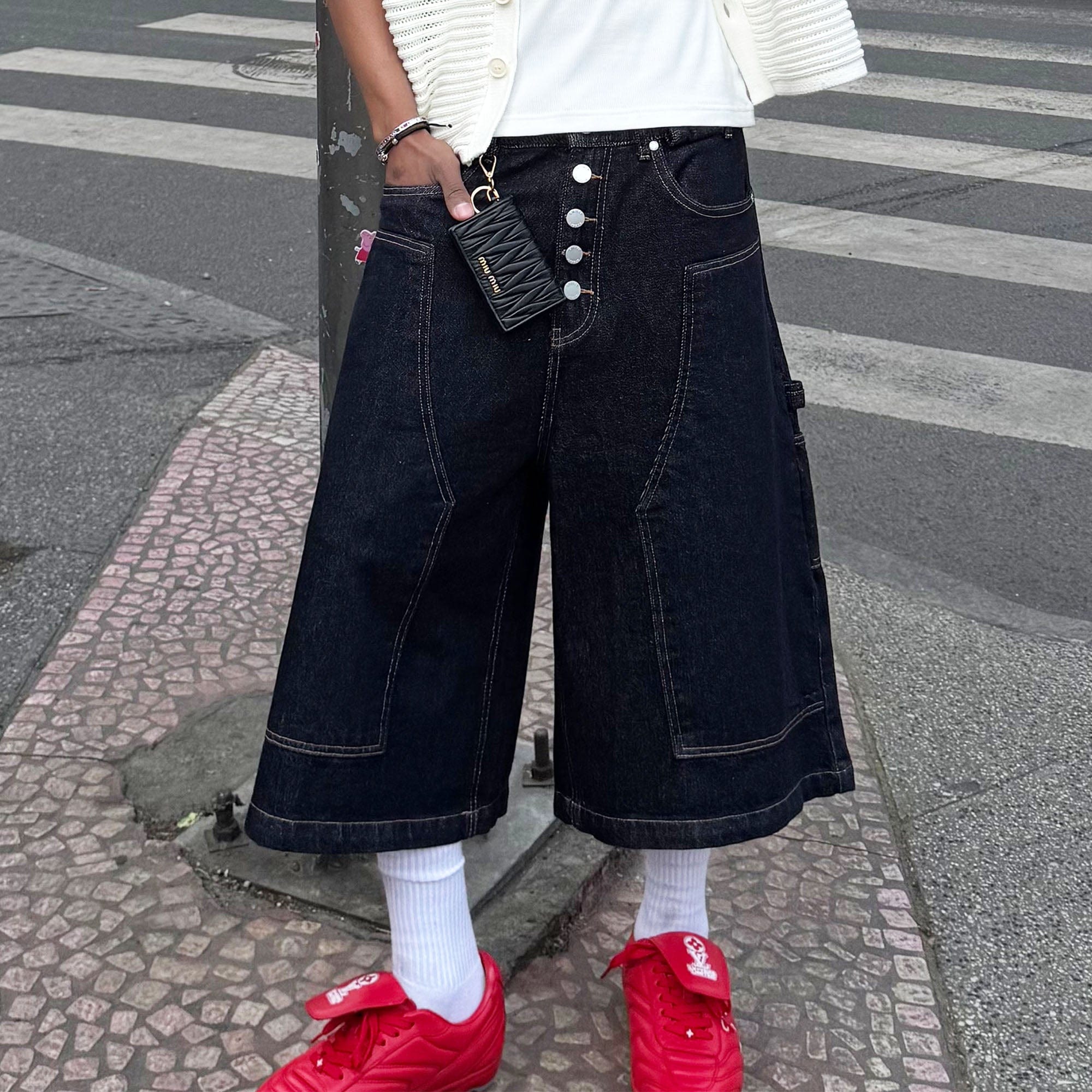 STEEPC Double-Knee Raw Denim Short