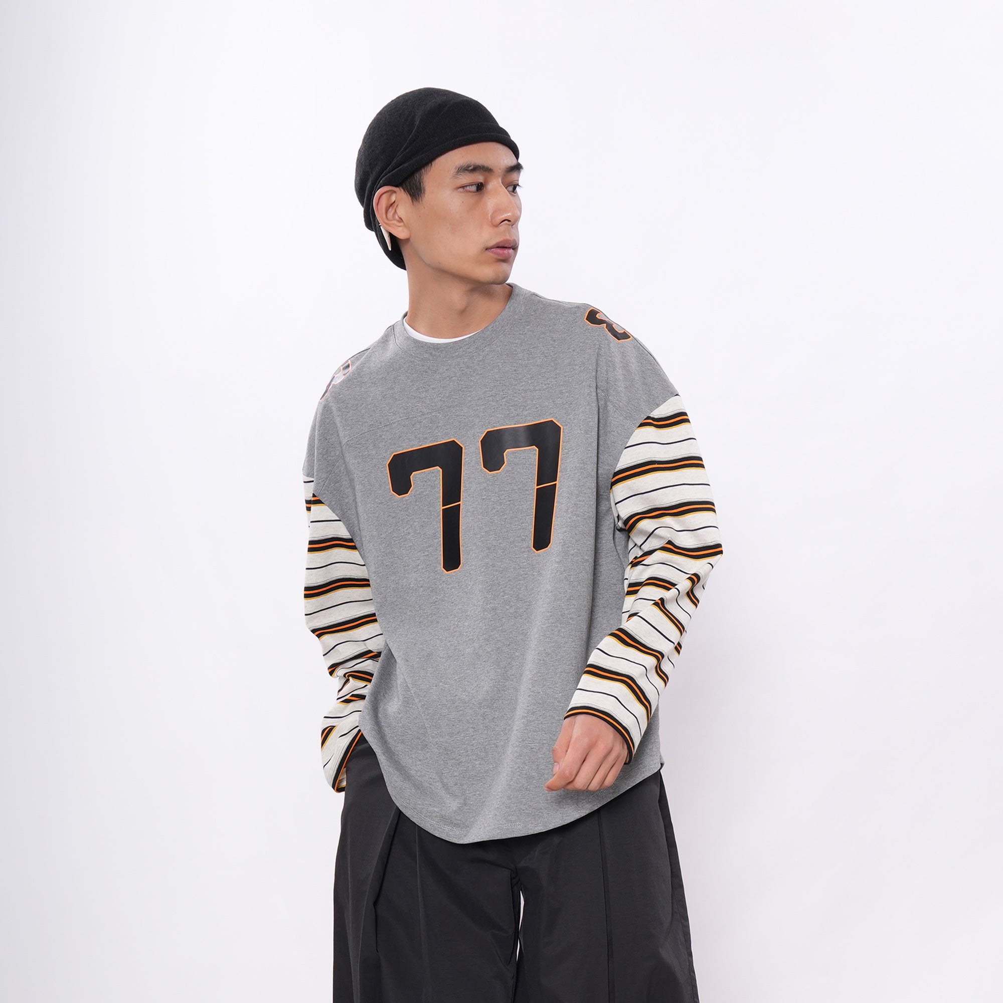 7440 37 1 77 Graphic Drop-Shoulder Stripe Jersey, premium urban and streetwear designers apparel on PROJECTISR.com, 7440 37 1