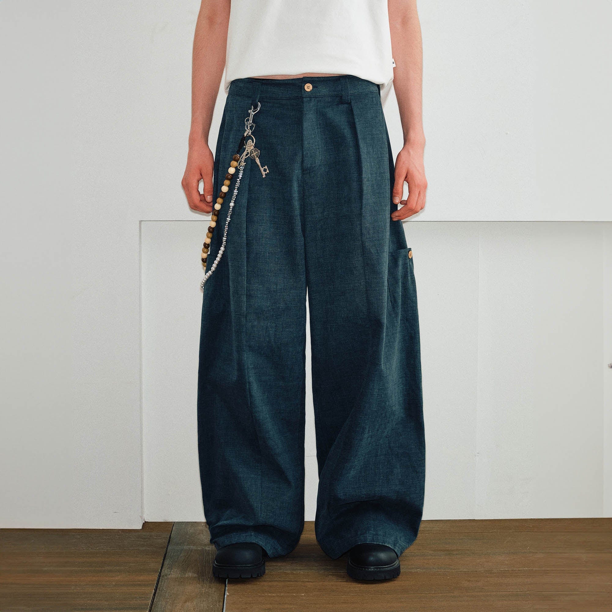 KREATE Pleated Multi-Pocket Baggy Pants