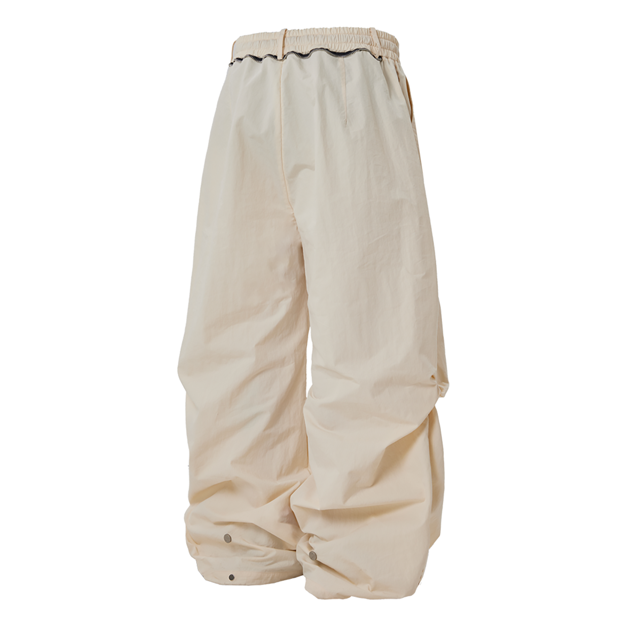 RELABEL Pleated Drawstring Cuff Parachute Pants Red / Apricot