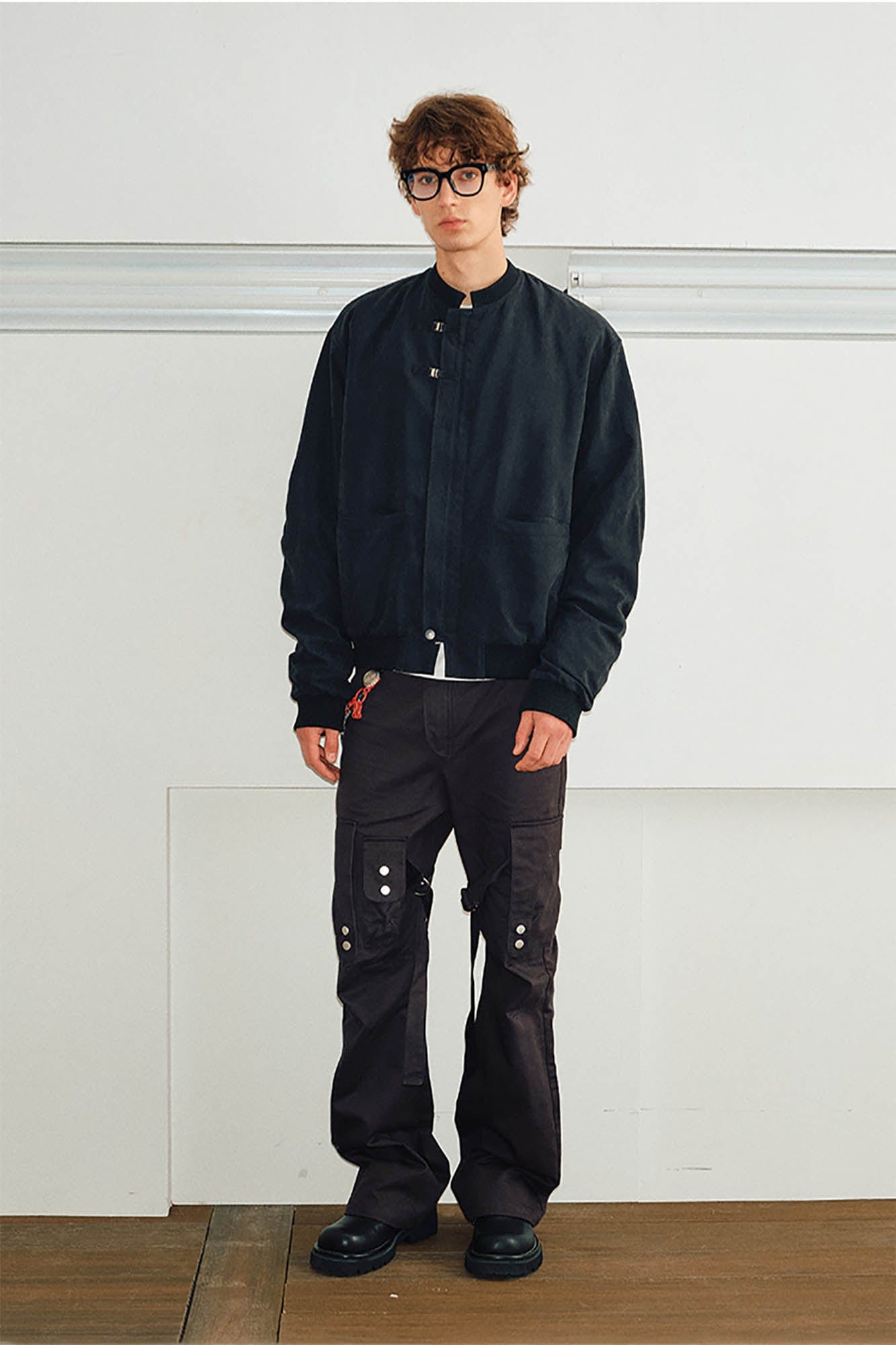 KREATE Multi-Pocket Strap Flared Pants