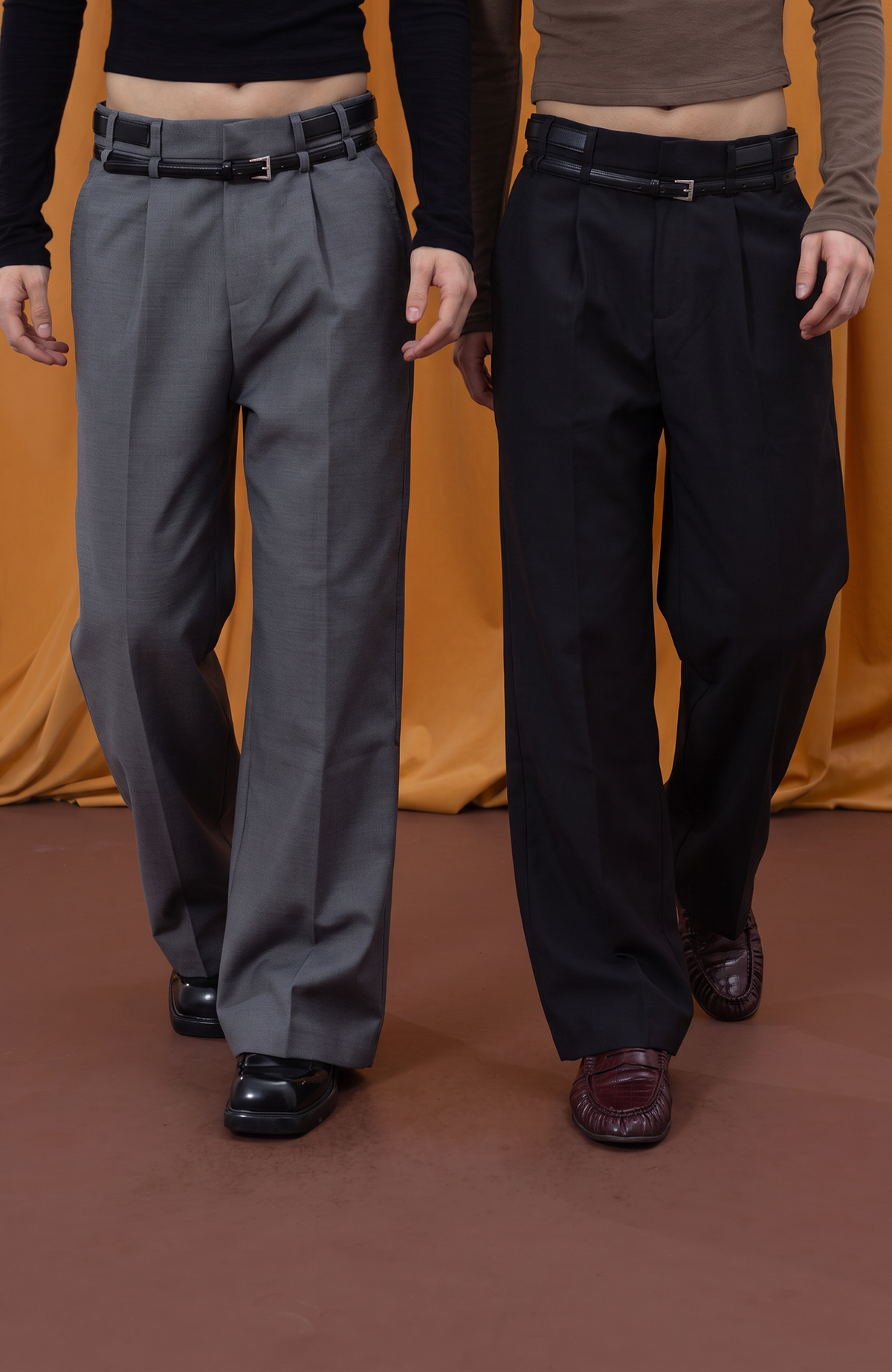 CLP Double-Belted Wide-Leg Trousers