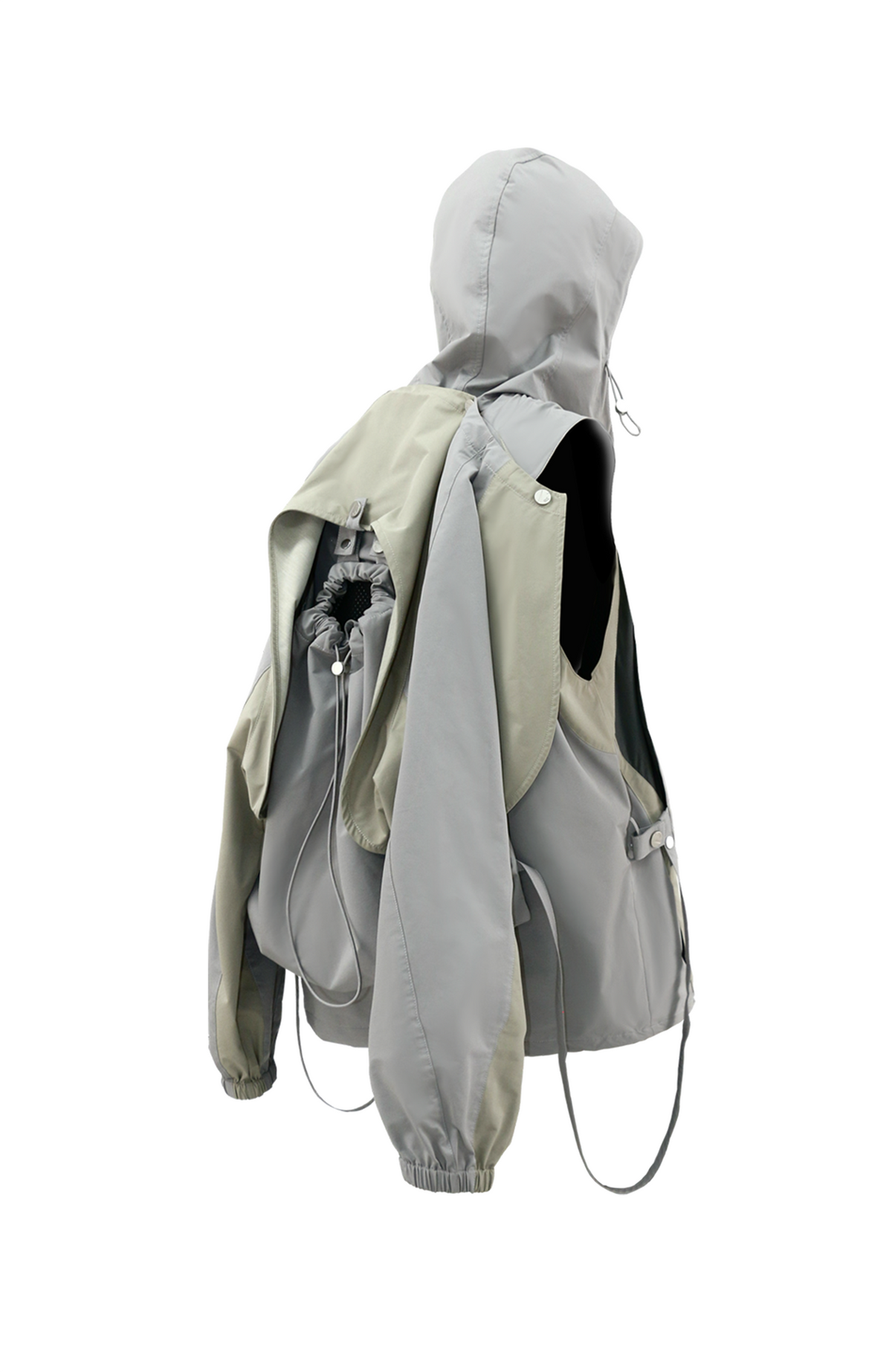 RELABEL Deconstructed Spliced Three-Way Outdoor Shell Jacket