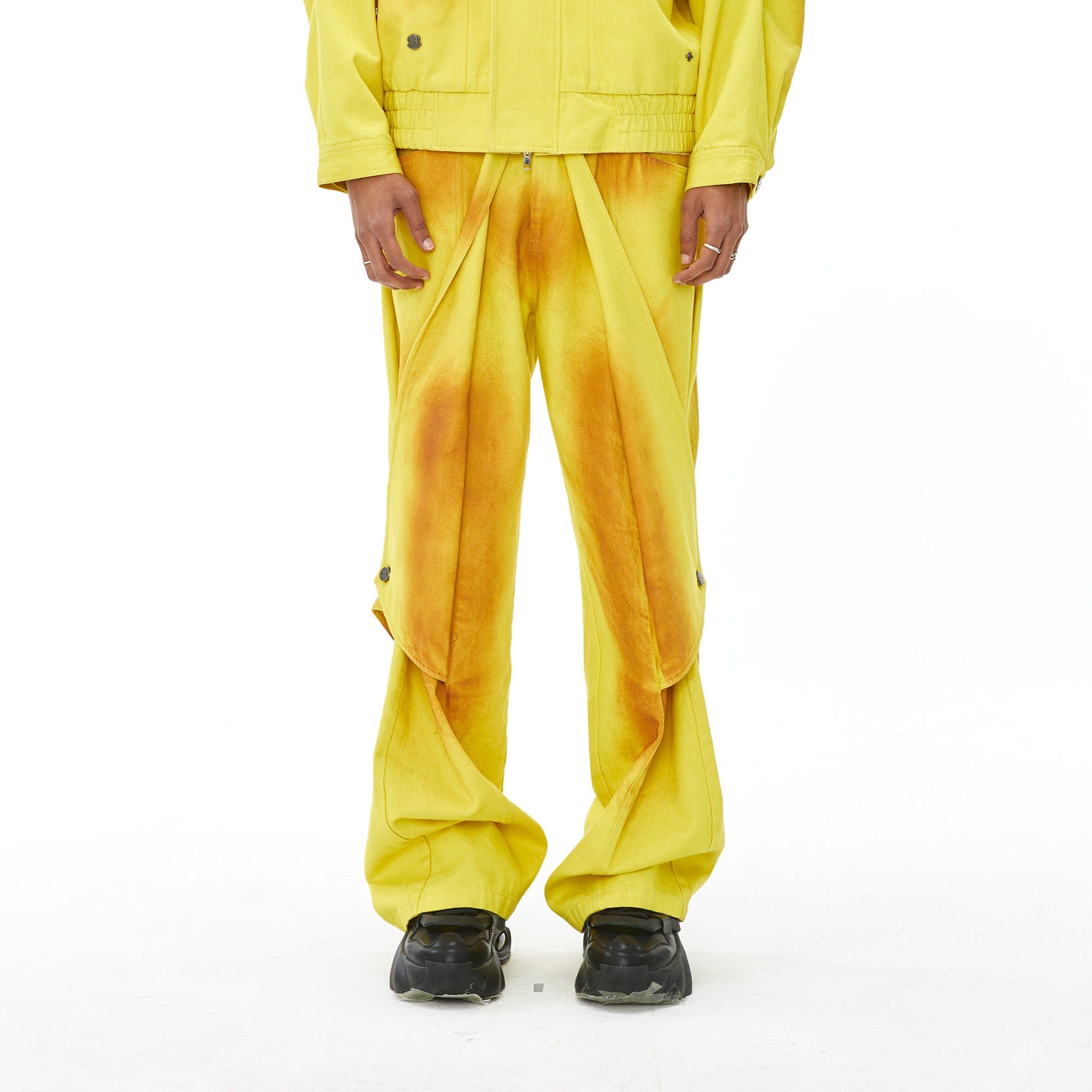 VANN VALRENCE Dye-Washed Convertible Wide-Leg Pants, premium urban and streetwear designers apparel on PROJECTISR.com, VANN VALRENCE