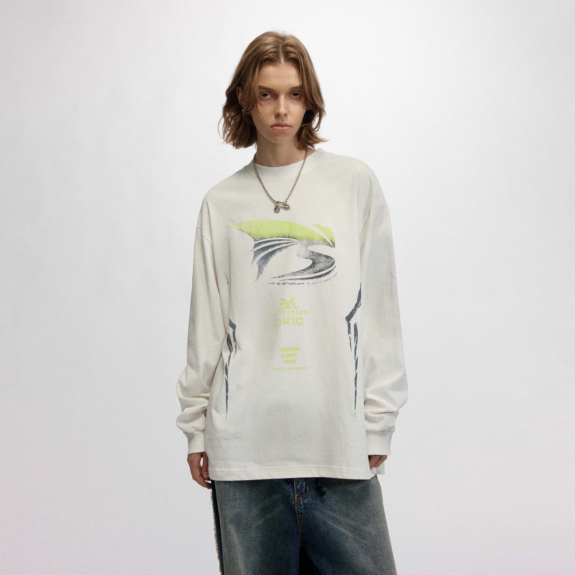 OVDY Faded Racing Graphics Long-Sleeve Tee