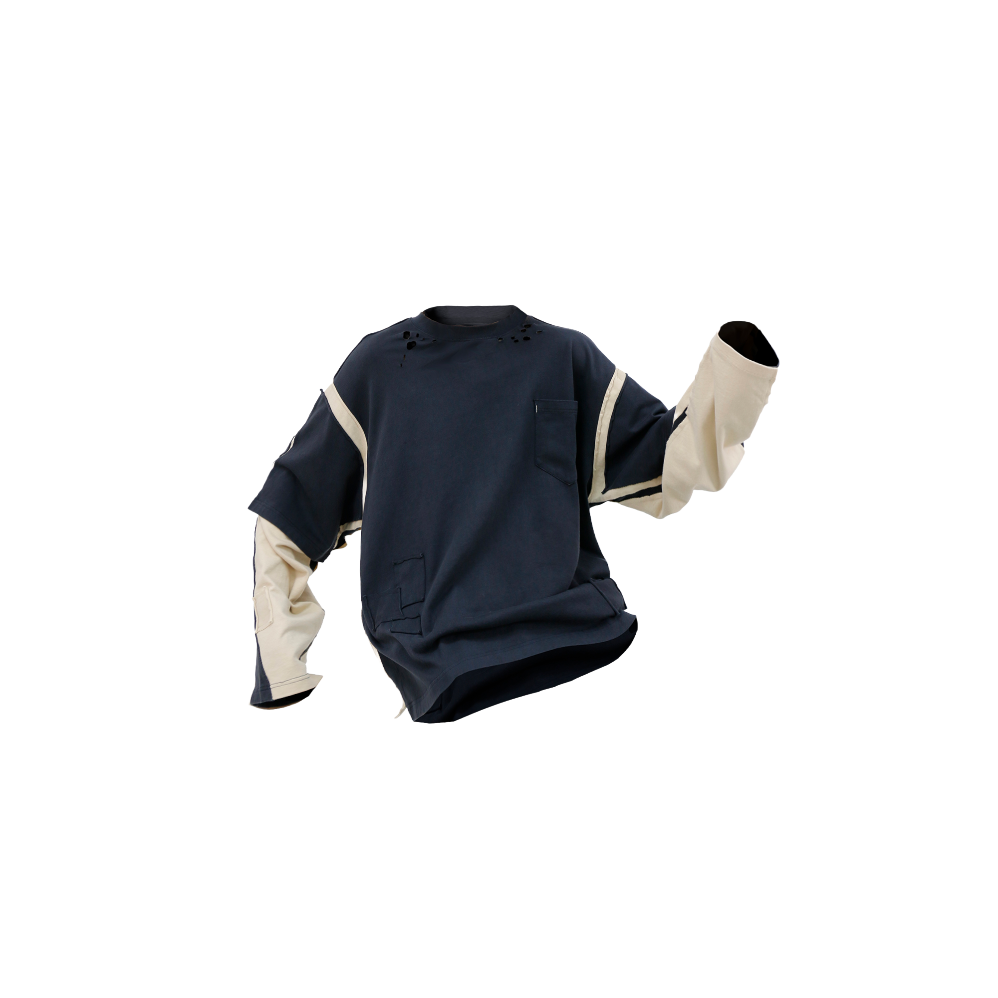 RELABEL Frayed Raw Edge Washed Crewneck Sweatshirt